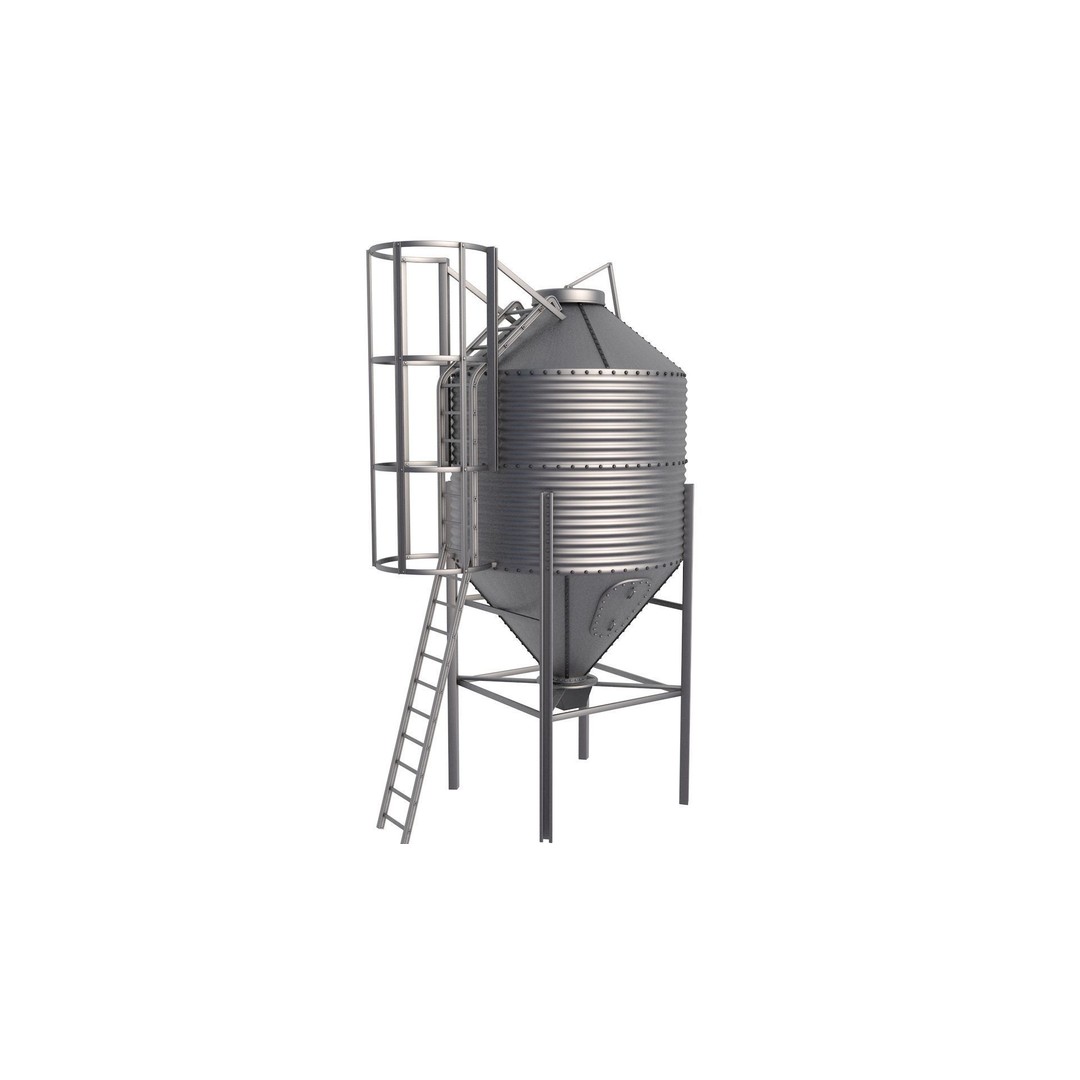Grain Silo 3D Model – High-Quality Industrial Asset, FBX, OBJ - View 5