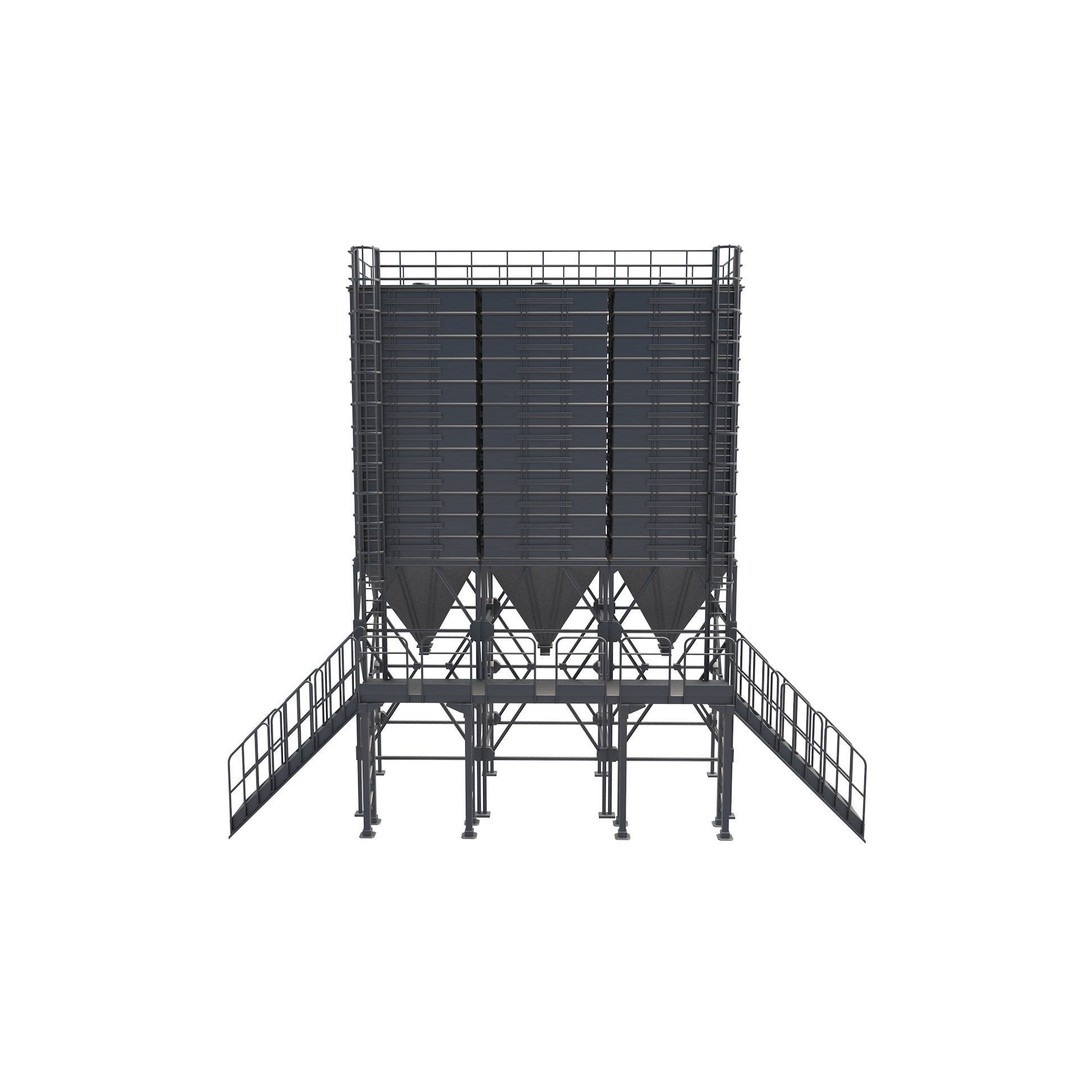 Grain Silo 3D Model – High-Quality Industrial Asset, FBX, OBJ - View 6