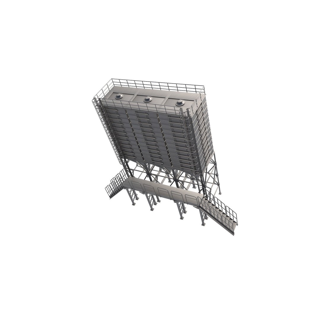 Grain Silo 3D Model – High-Quality Industrial Asset, FBX, OBJ - View 9