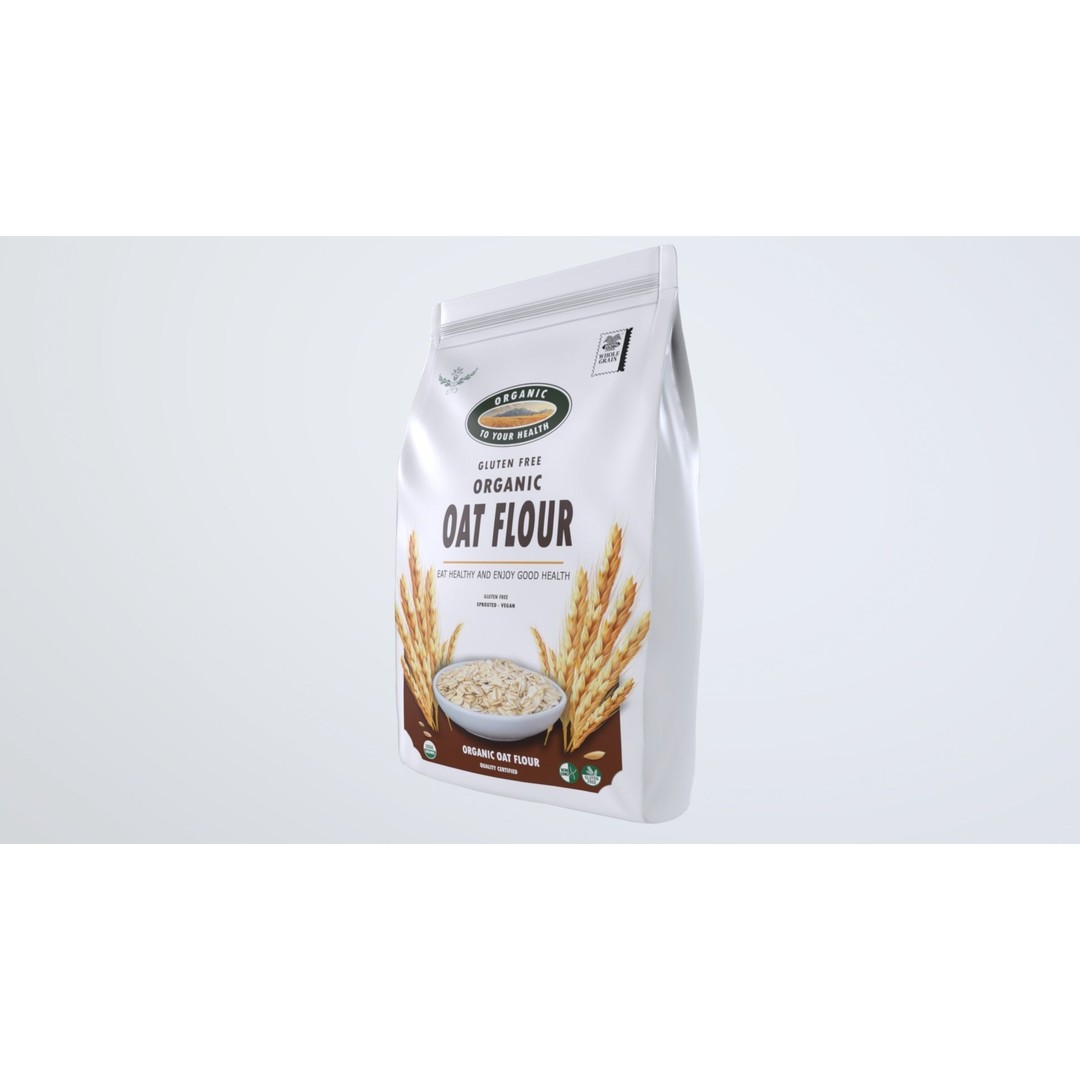 Organic Oat Flour 3D Model – Low Poly Game Asset, FBX - View 3