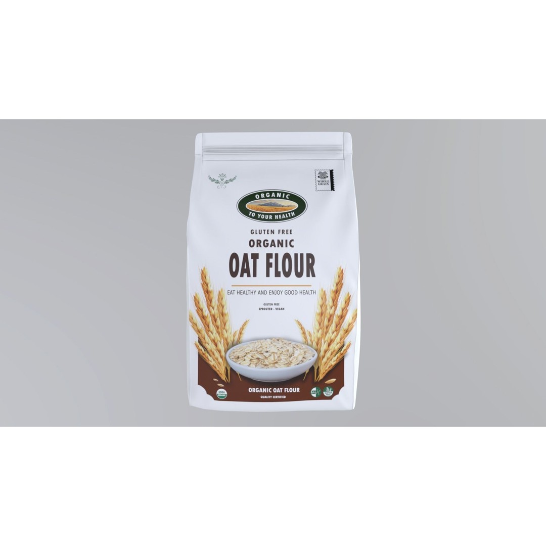 Organic Oat Flour 3D Model – Low Poly Game Asset, FBX - View 4