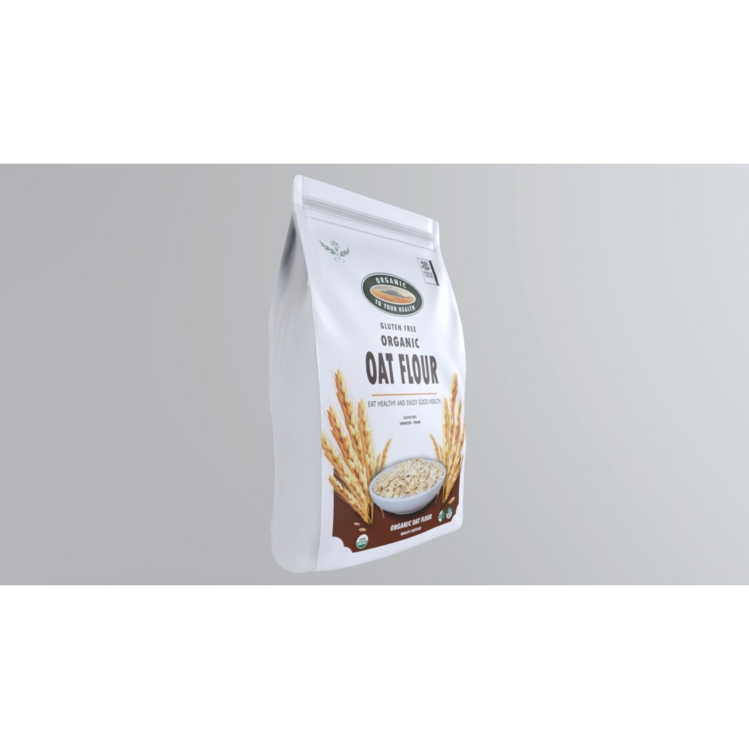 Organic Oat Flour 3D Model – Low Poly Game Asset, FBX - View 5