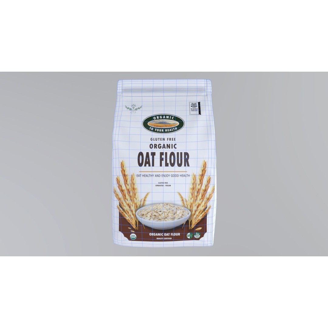 Organic Oat Flour 3D Model – Low Poly Game Asset, FBX - View 9