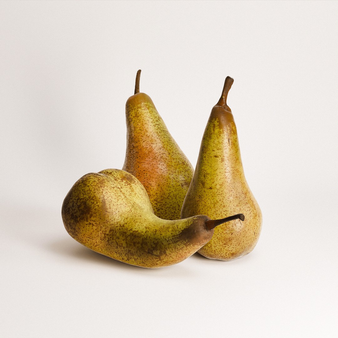 Pears Set 02 3D Model – Low Poly Fruits with PBR Textures, FBX & OBJ - View 6
