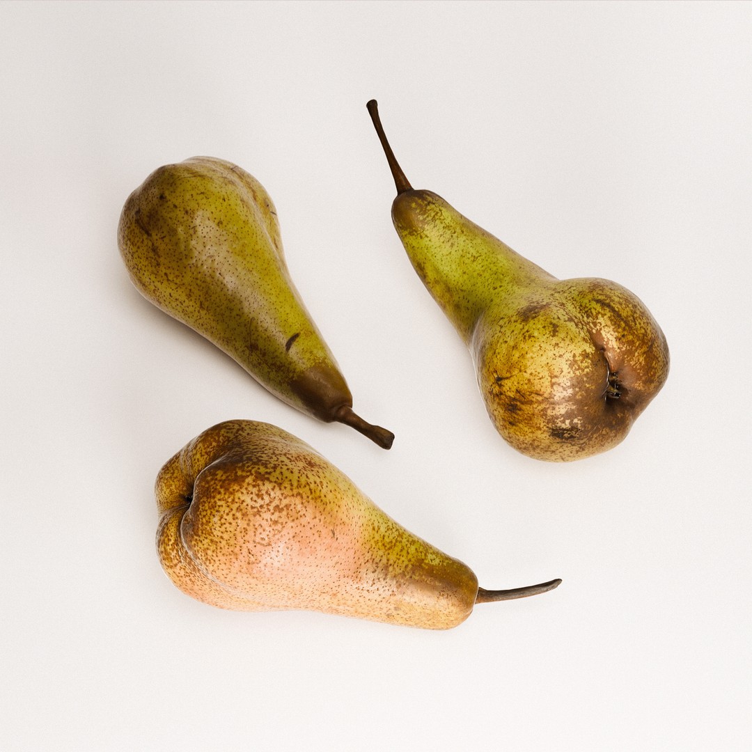 Pears Set 02 3D Model – Low Poly Fruits with PBR Textures, FBX & OBJ - View 7