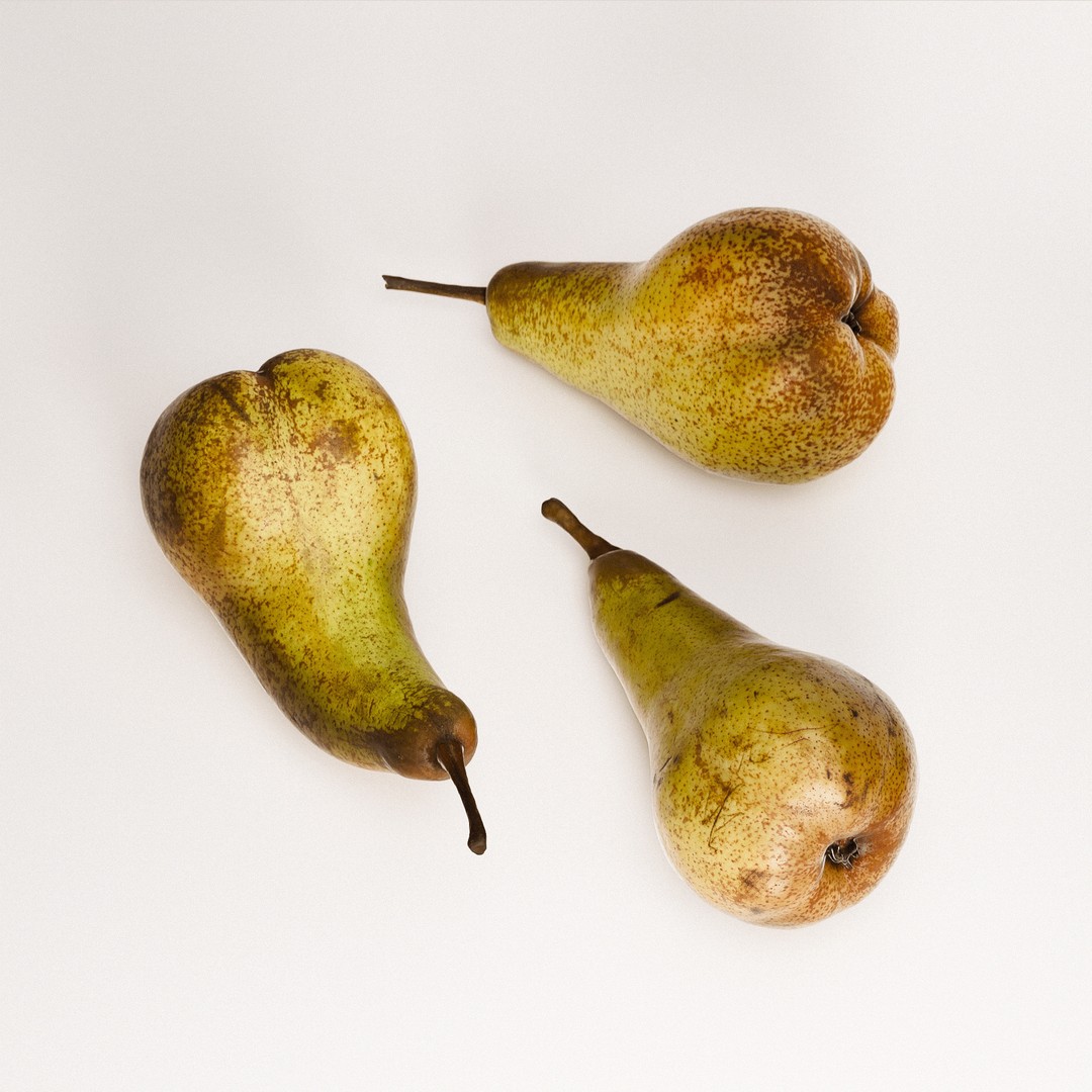 Pears Set 02 3D Model – Low Poly Fruits with PBR Textures, FBX & OBJ - View 8