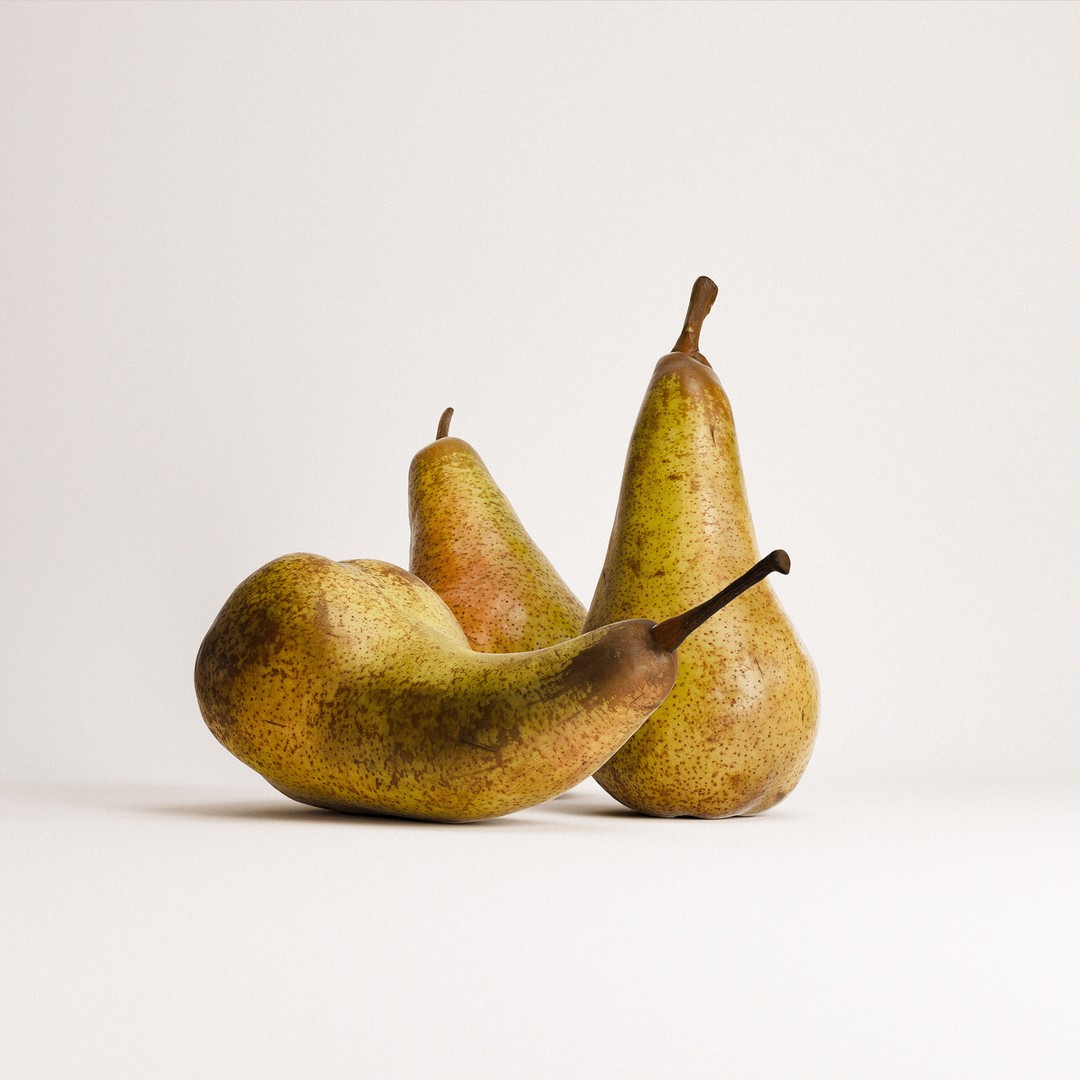 Pears Set 02 3D Model – Low Poly Fruits with PBR Textures, FBX & OBJ - View 9