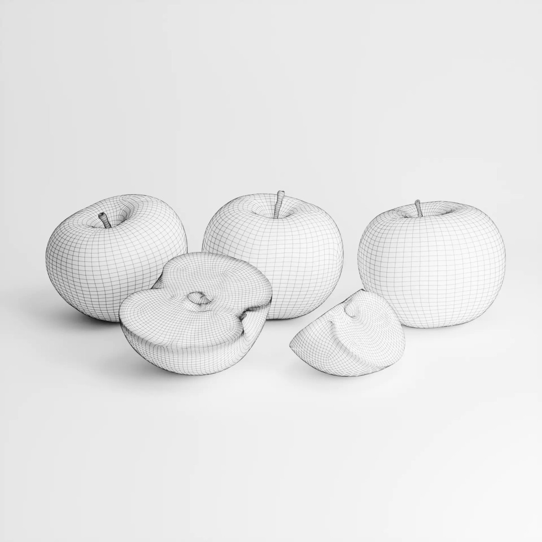 Honeycrisp Apples 3D Model – Low Poly PBR Asset, FBX, OBJ