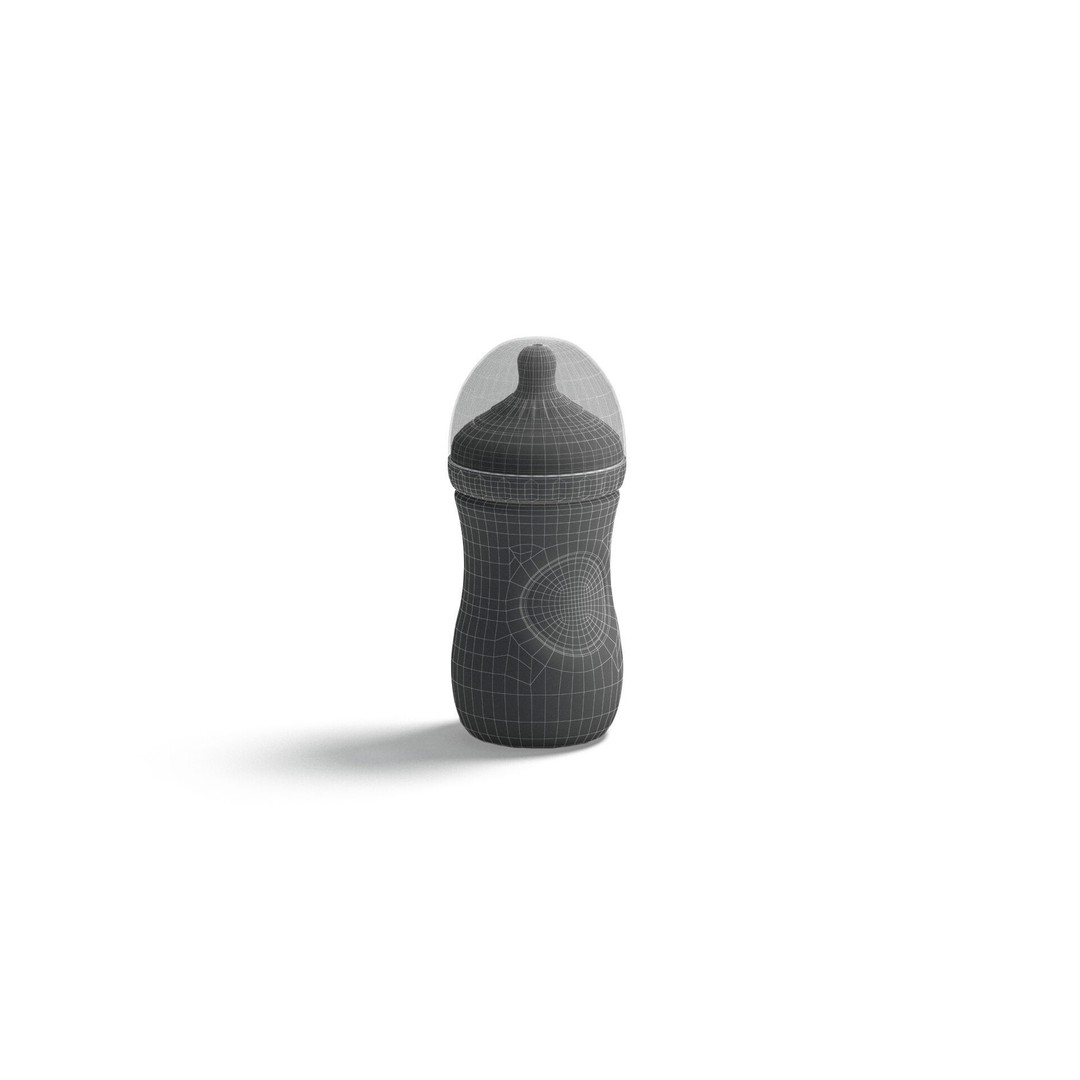 White Plastic Baby Bottle 3D Model – PBR Textured, Various Formats - View 8