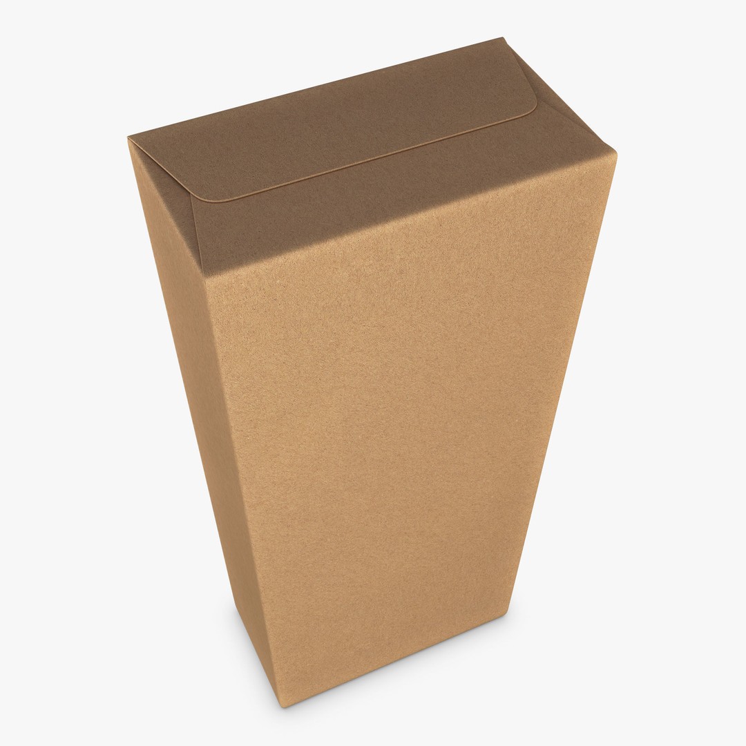 Cardboard Trapezoid Box M 3D Model – PBR Textures, Game-Ready Formats - View 6