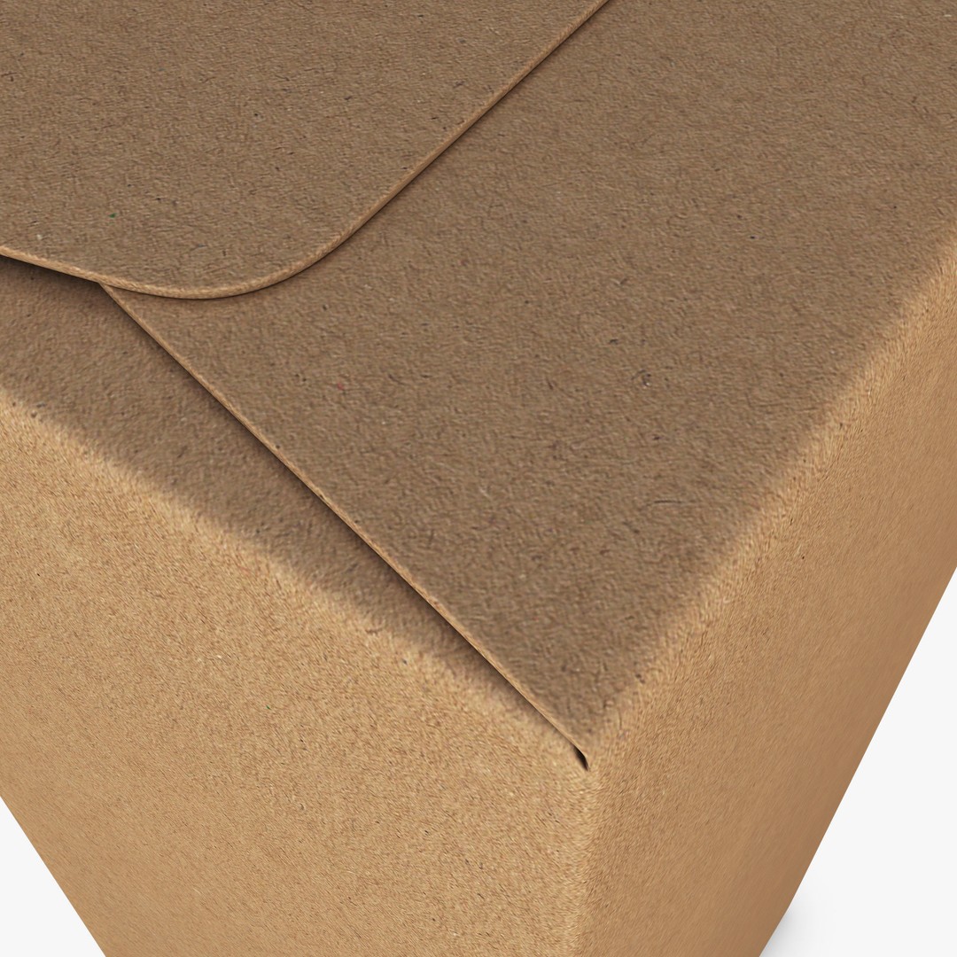 Cardboard Trapezoid Box M 3D Model – PBR Textures, Game-Ready Formats - View 9
