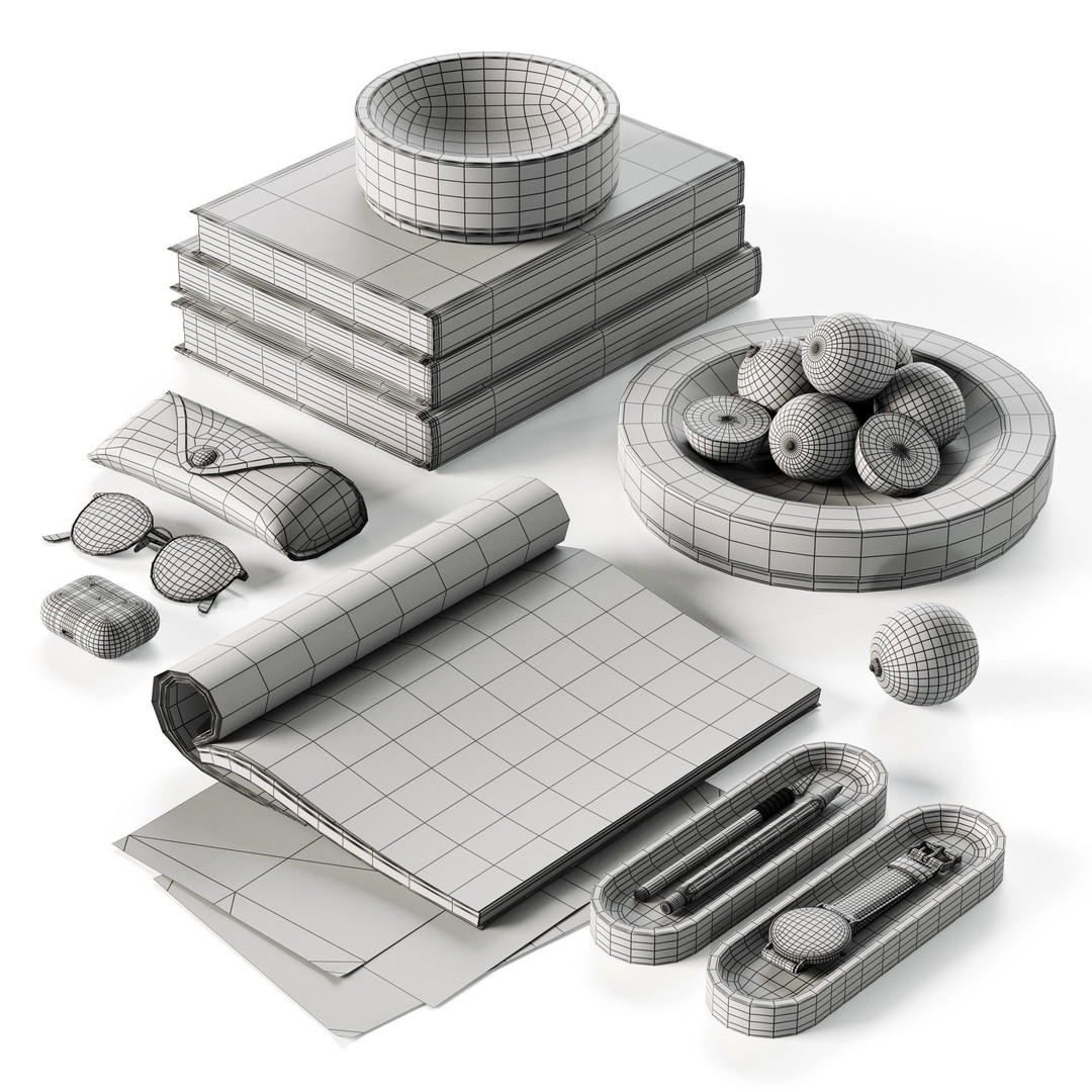 Marble Decorative Set 3D Model – High Poly PBR Textures, FBX & OBJ