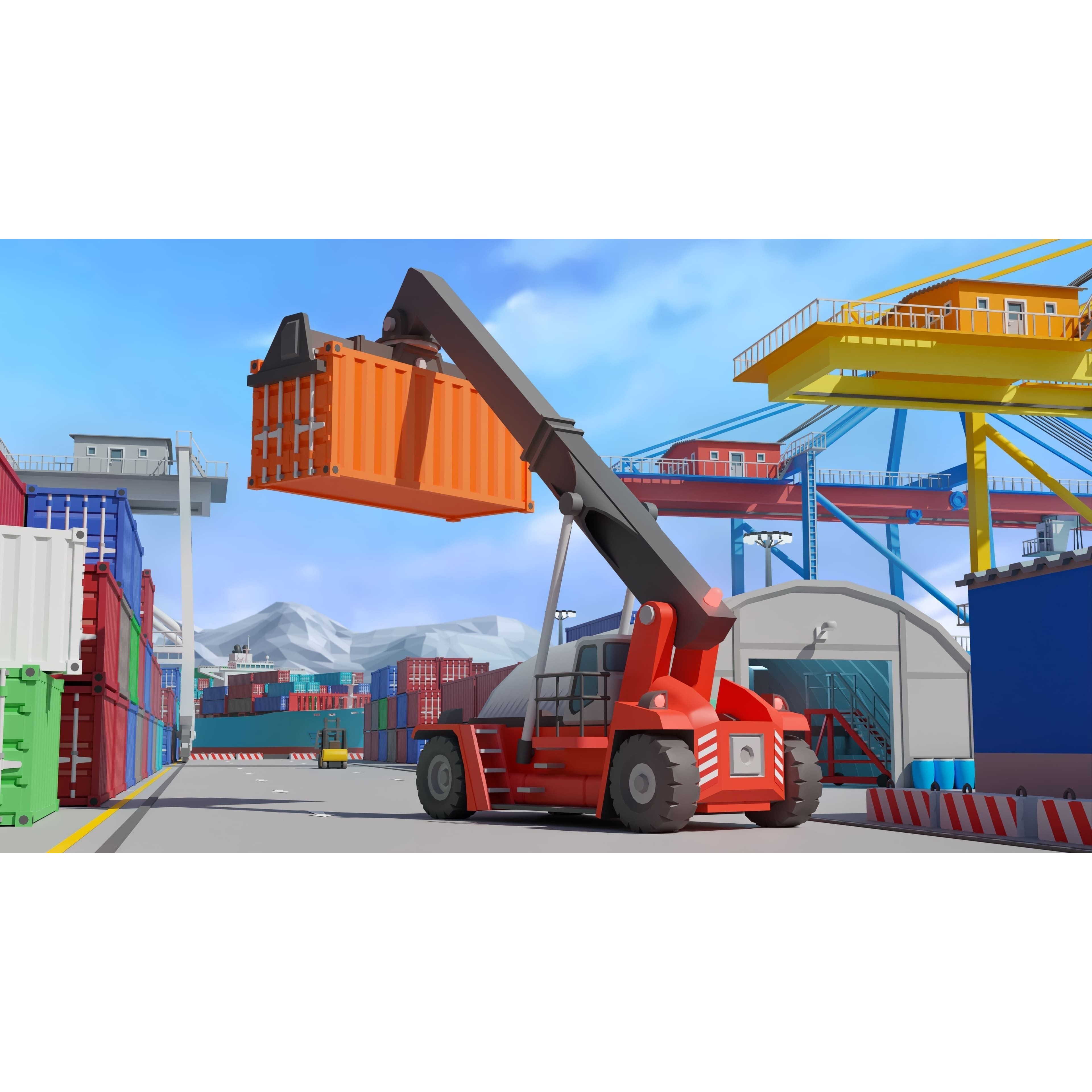 Heavy Machinery - Low-Poly Game-Ready 3D Model - View 13