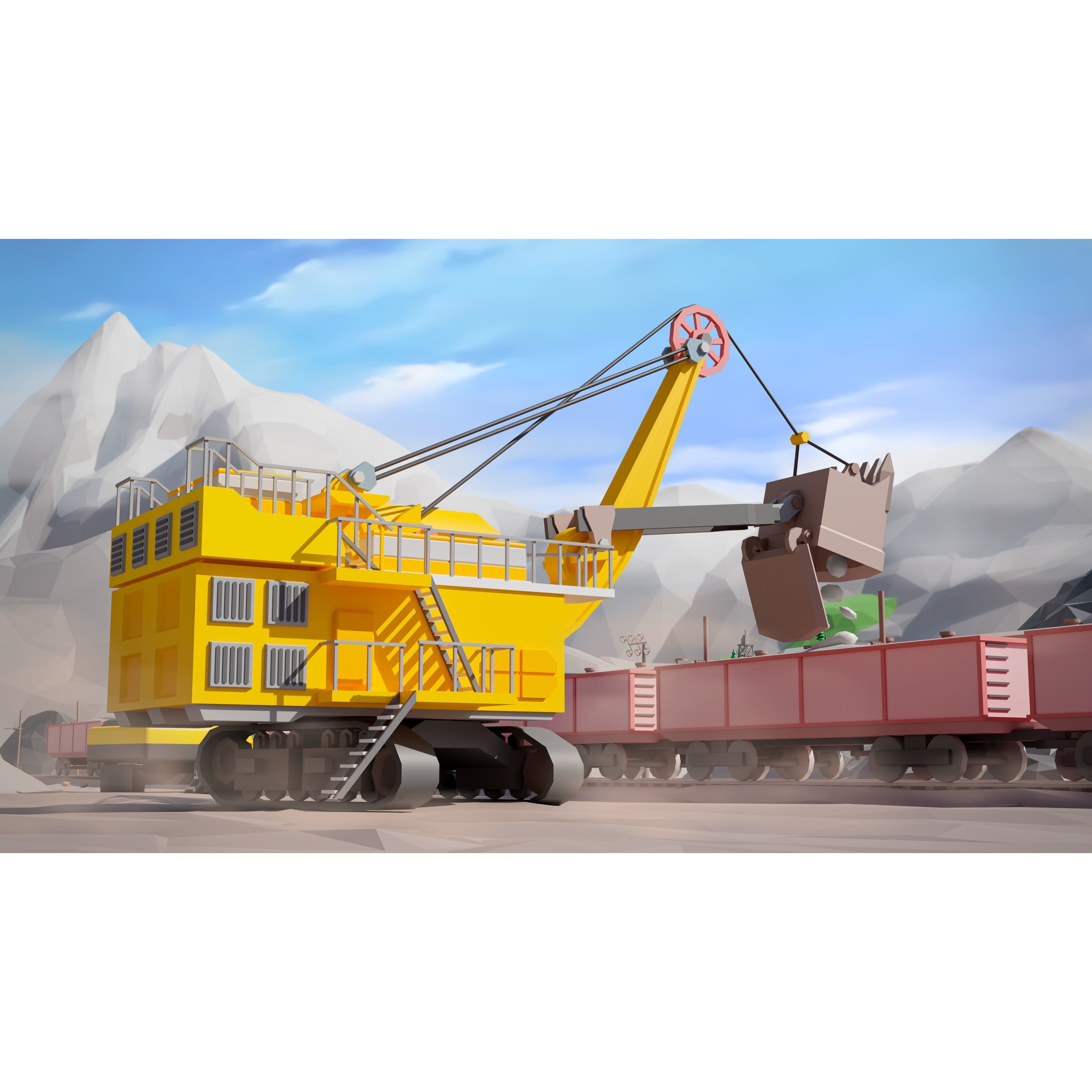 Heavy Machinery - Low-Poly Game-Ready 3D Model - View 18