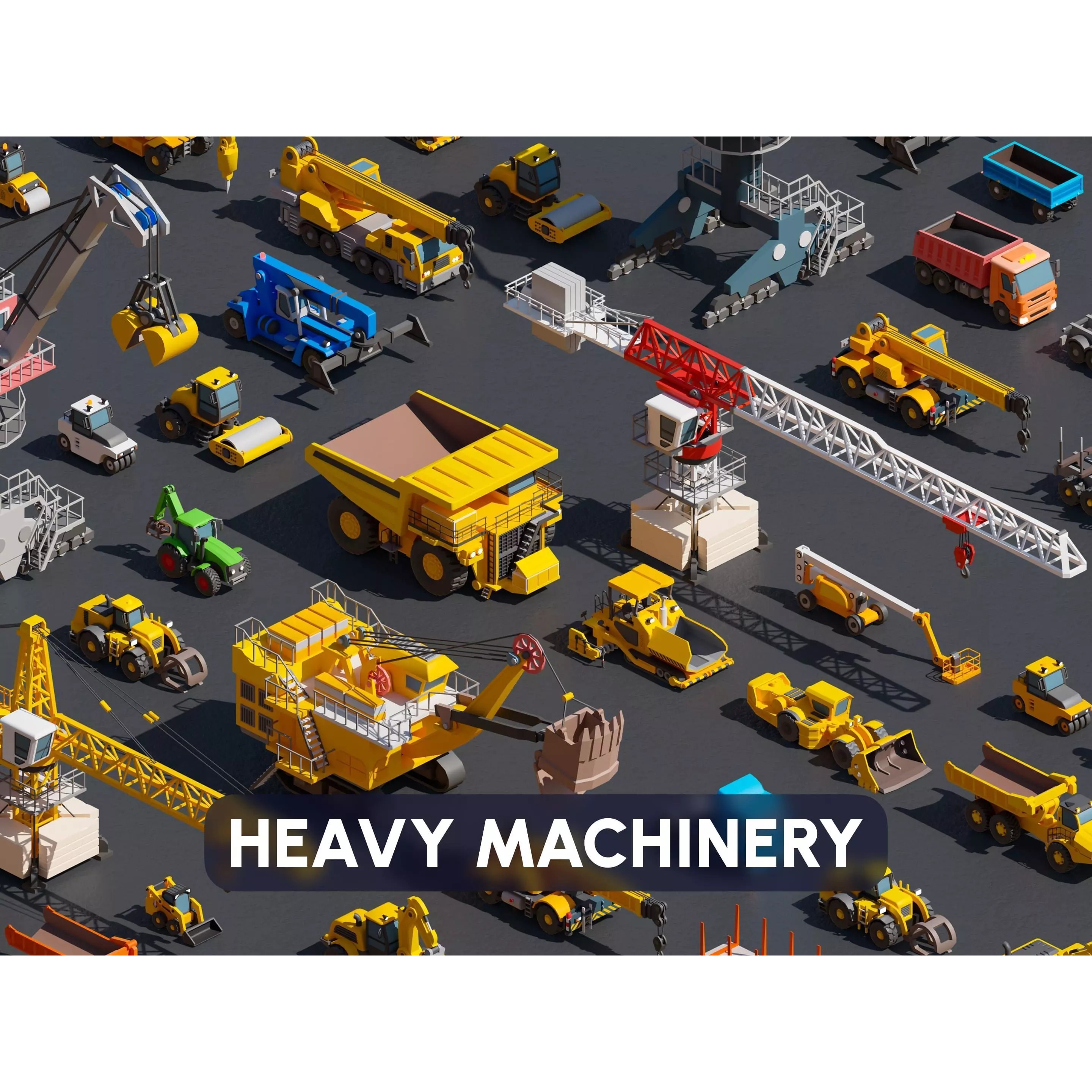 Heavy Machinery - Low-Poly Game-Ready 3D Model - View 2