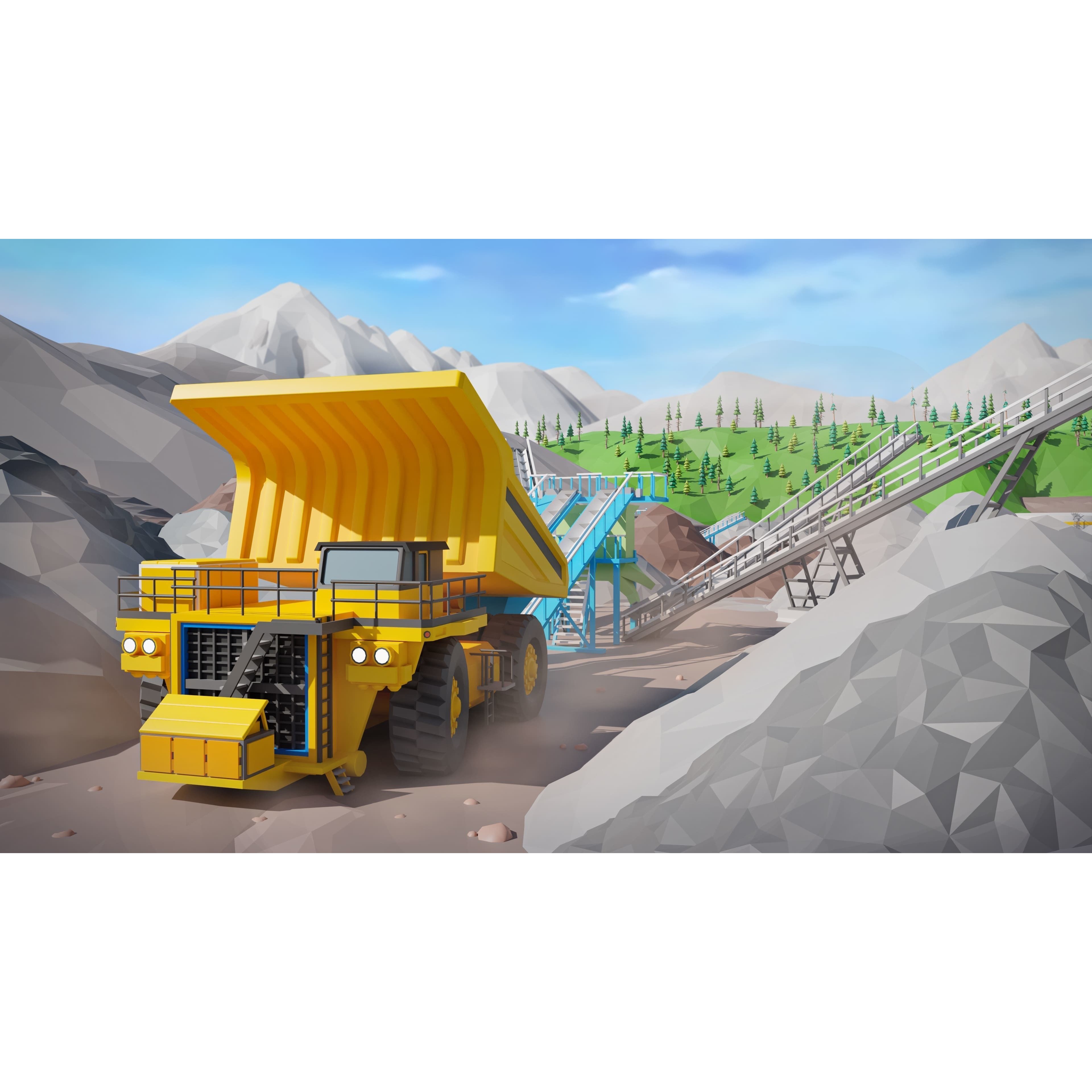 Heavy Machinery - Low-Poly Game-Ready 3D Model - View 21