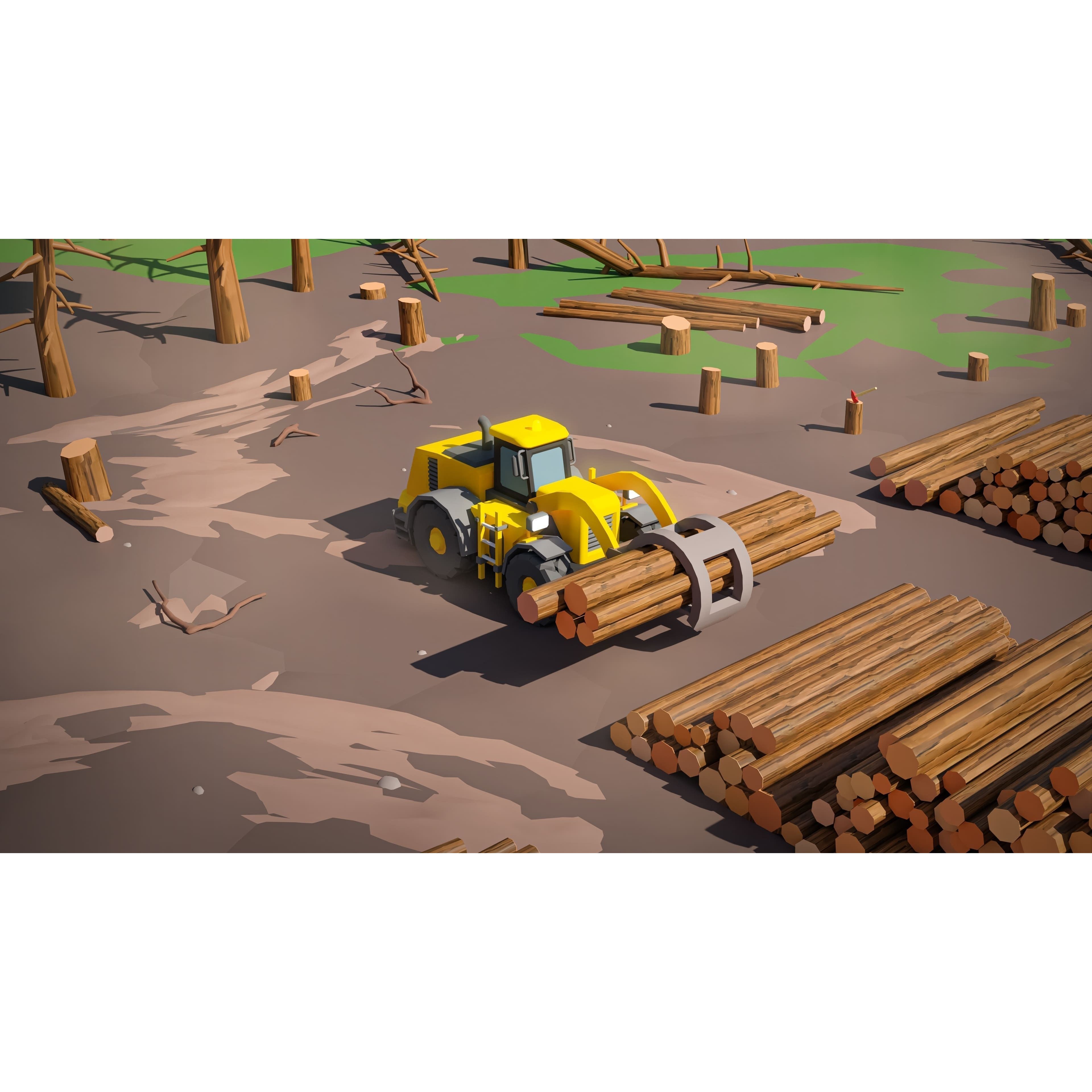 Heavy Machinery - Low-Poly Game-Ready 3D Model - View 23