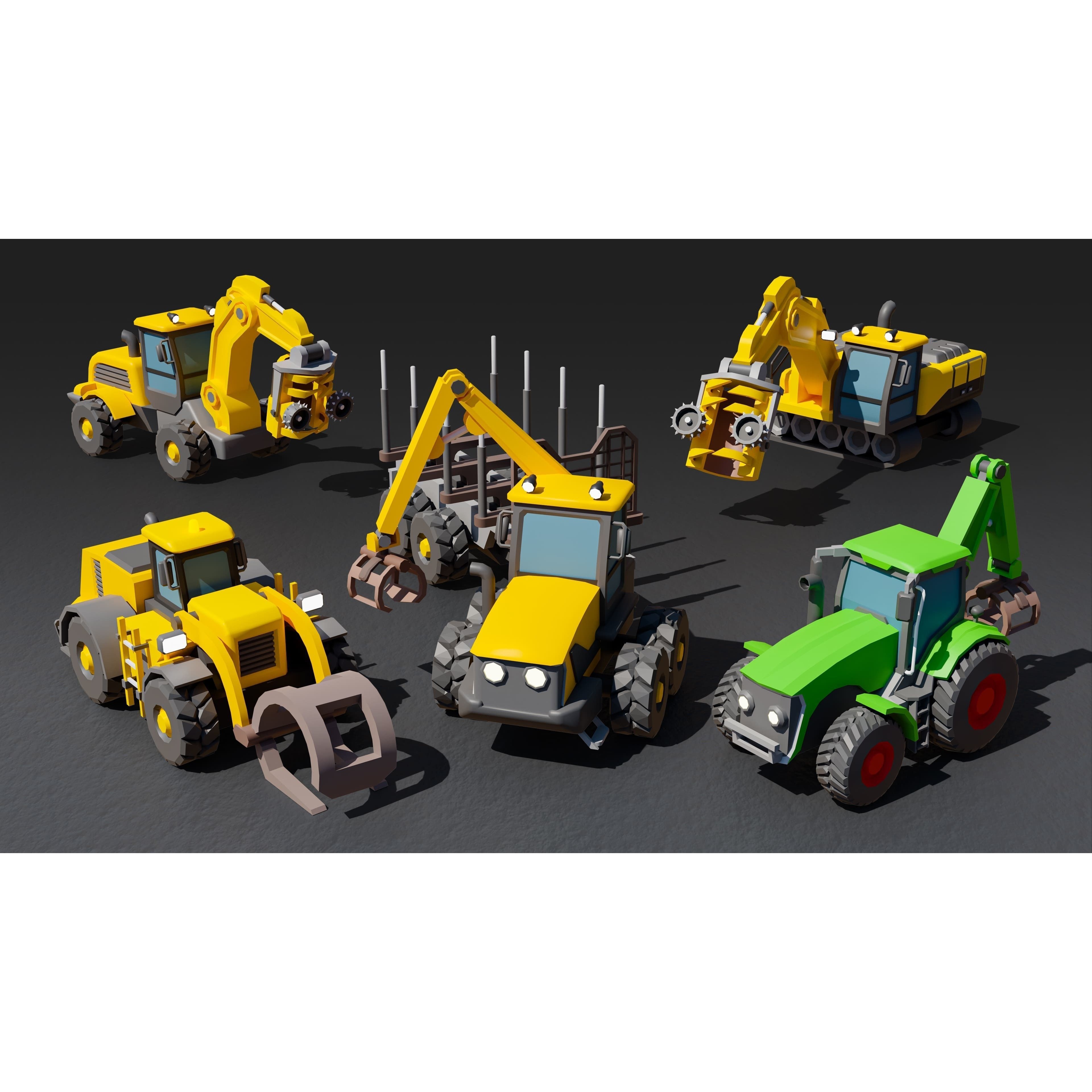 Heavy Machinery - Low-Poly Game-Ready 3D Model - View 6