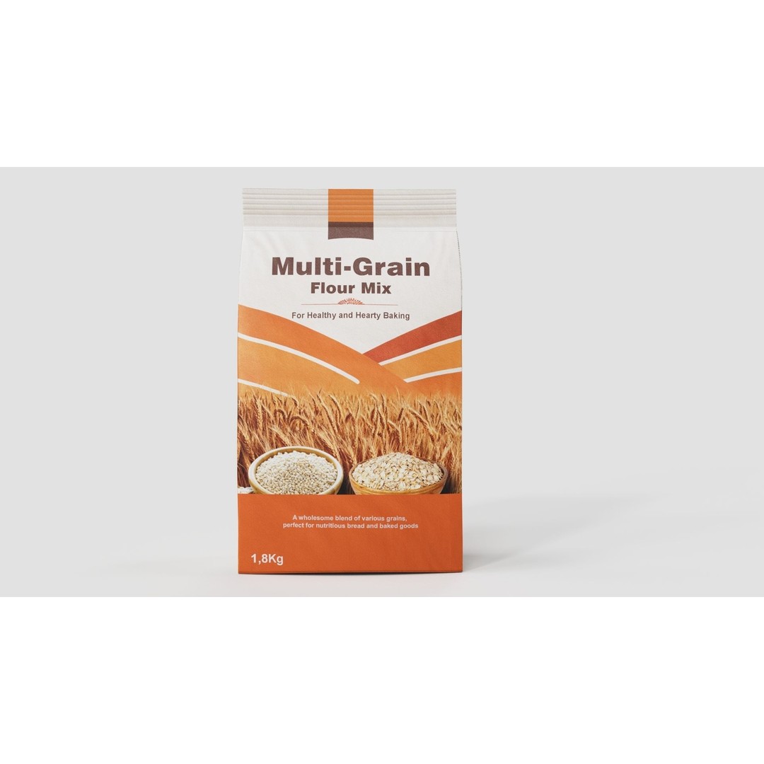 Multi-Grain Flour Mix 3D Model – Low Poly PBR Food Asset, FBX - View 6