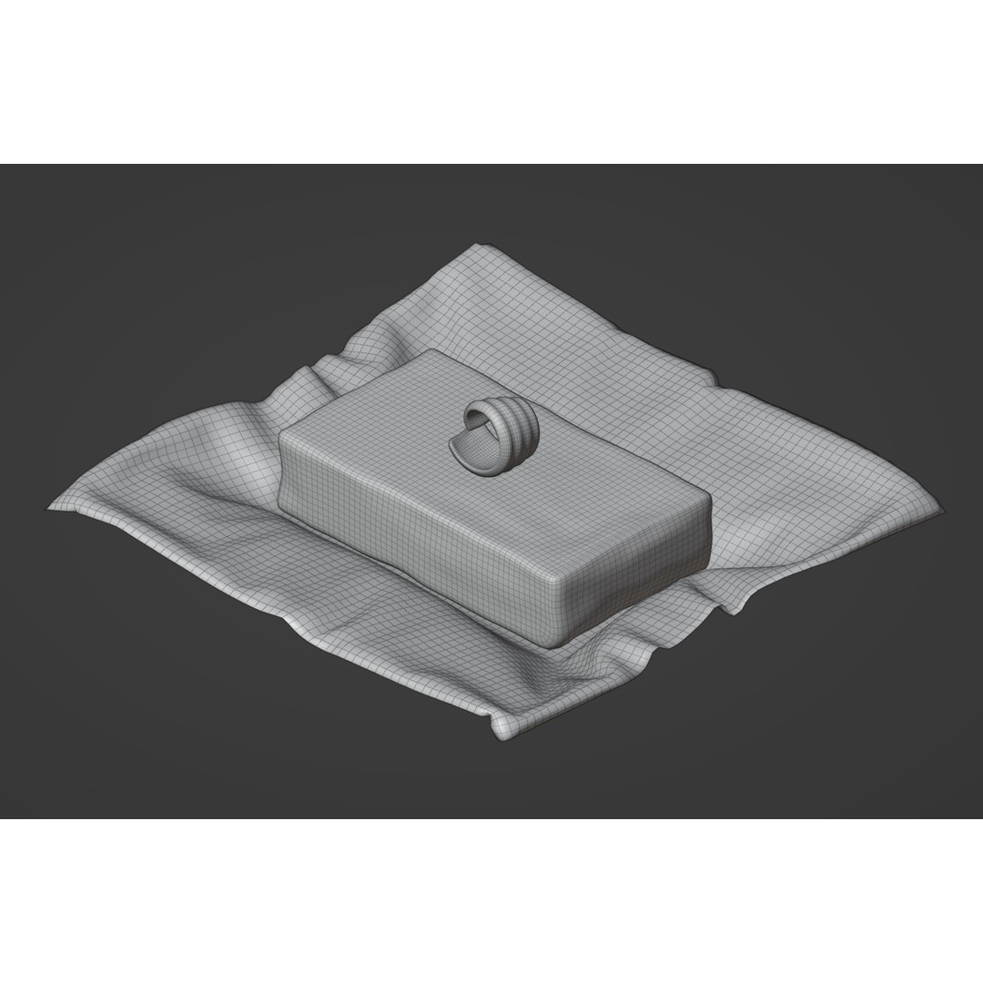 Butter Block 3D Model – Low Poly Food Asset, PBR Textures, FBX - View 9