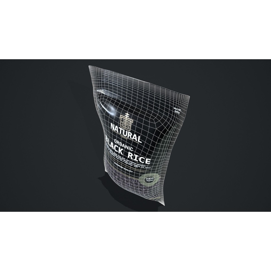 Black Rice 3D Model – Low Poly Game Asset, FBX, PBR Textures