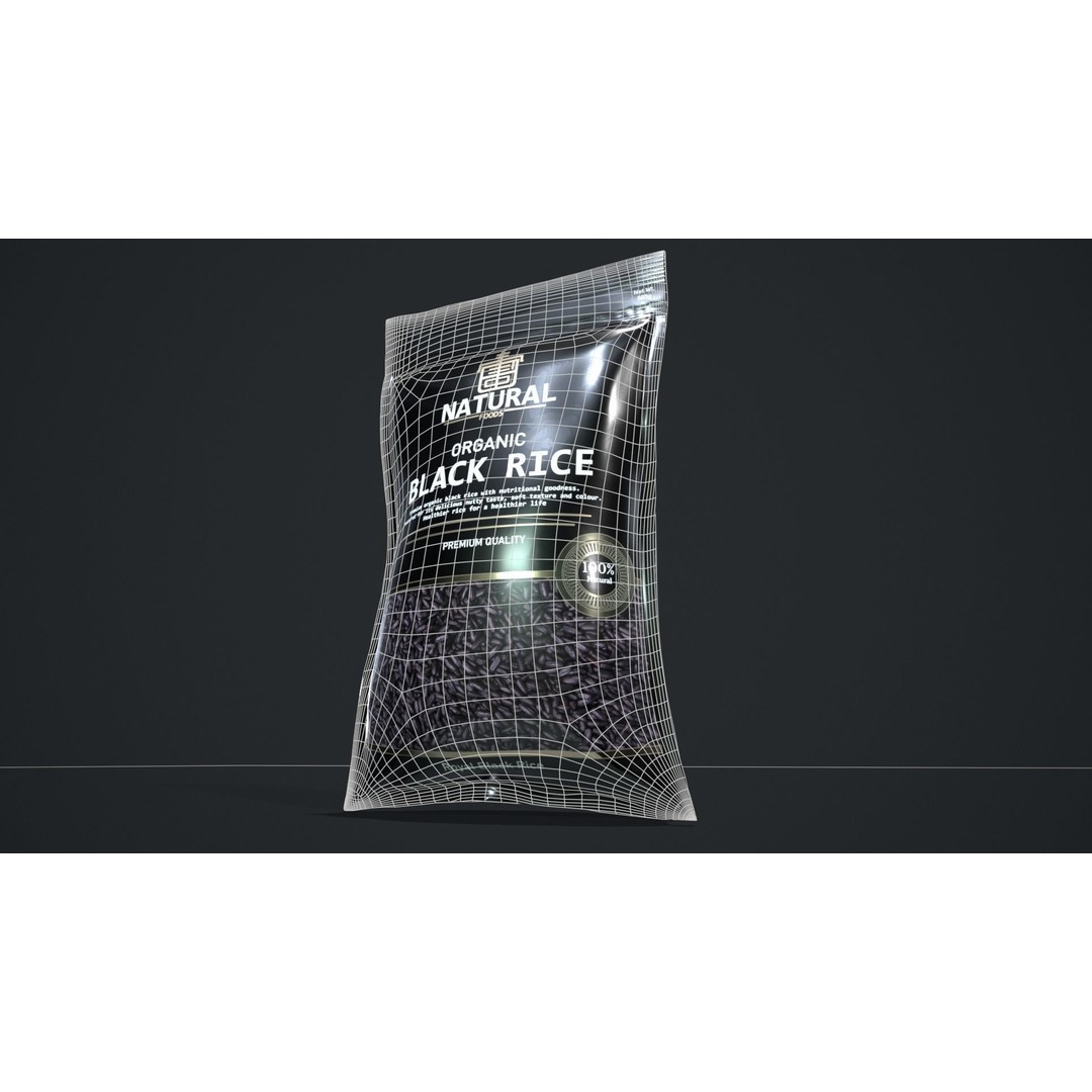 Black Rice 3D Model – Low Poly Game Asset, FBX, PBR Textures - View 10