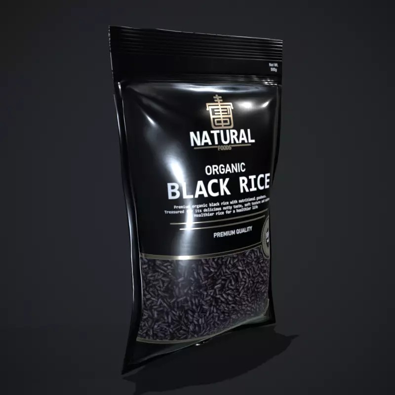 Black Rice 3D Model – Low Poly Game Asset, FBX, PBR Textures - View 2