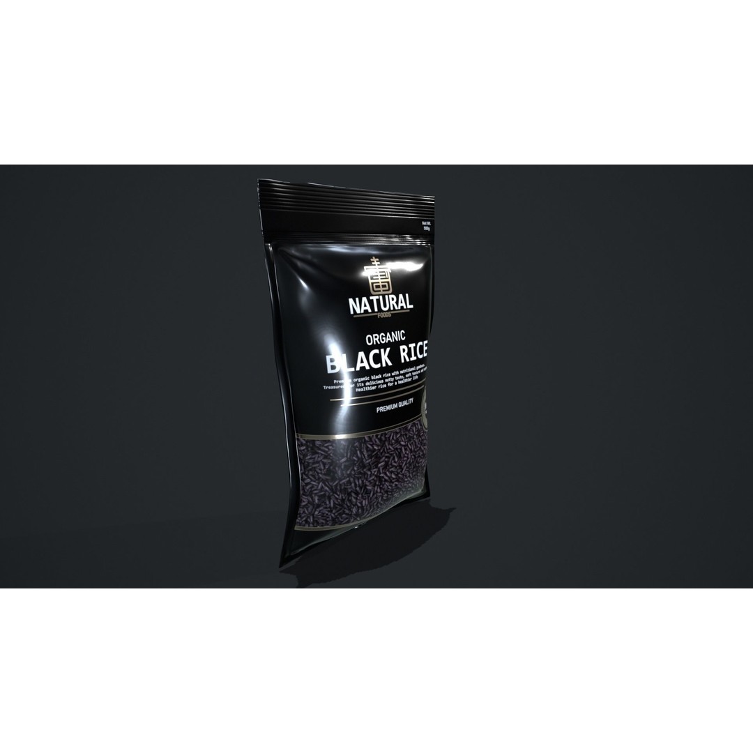 Black Rice 3D Model – Low Poly Game Asset, FBX, PBR Textures - View 3