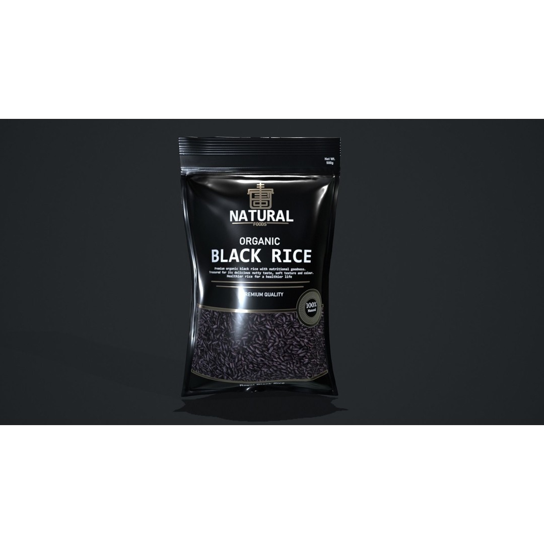 Black Rice 3D Model – Low Poly Game Asset, FBX, PBR Textures - View 4