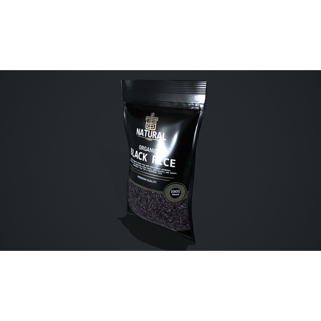 Black Rice 3D Model – Low Poly Game Asset, FBX, PBR Textures - View 5