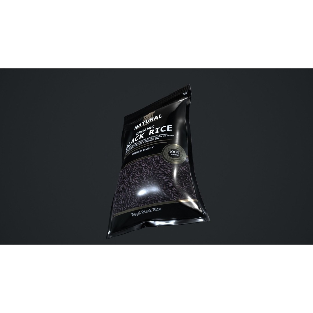 Black Rice 3D Model – Low Poly Game Asset, FBX, PBR Textures - View 6