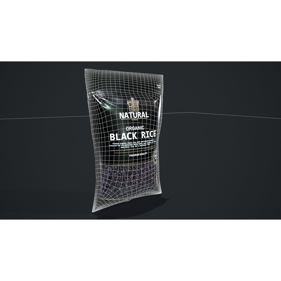 Black Rice 3D Model – Low Poly Game Asset, FBX, PBR Textures - View 9