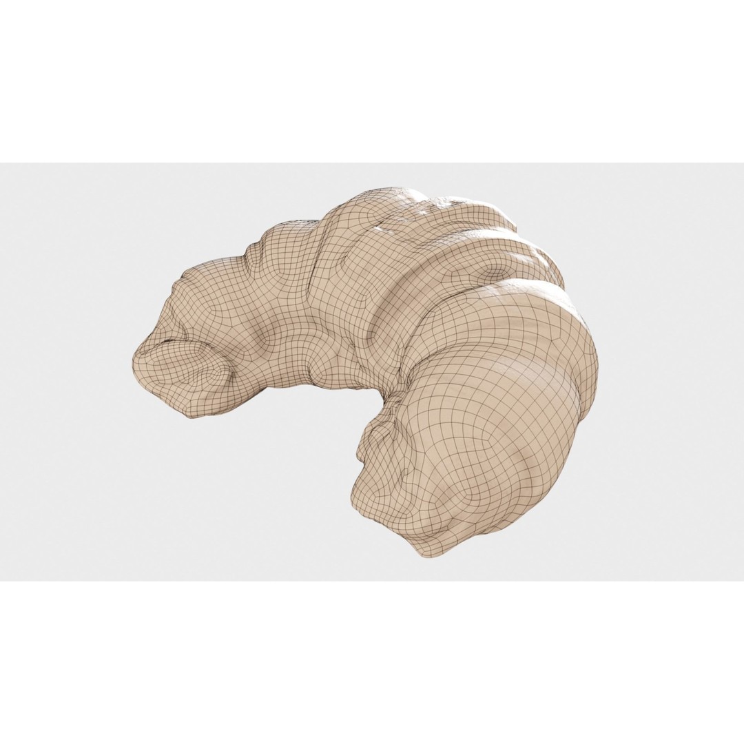 Delicious Croissant 3D Model – Realistic PBR Bakery Asset, FBX
