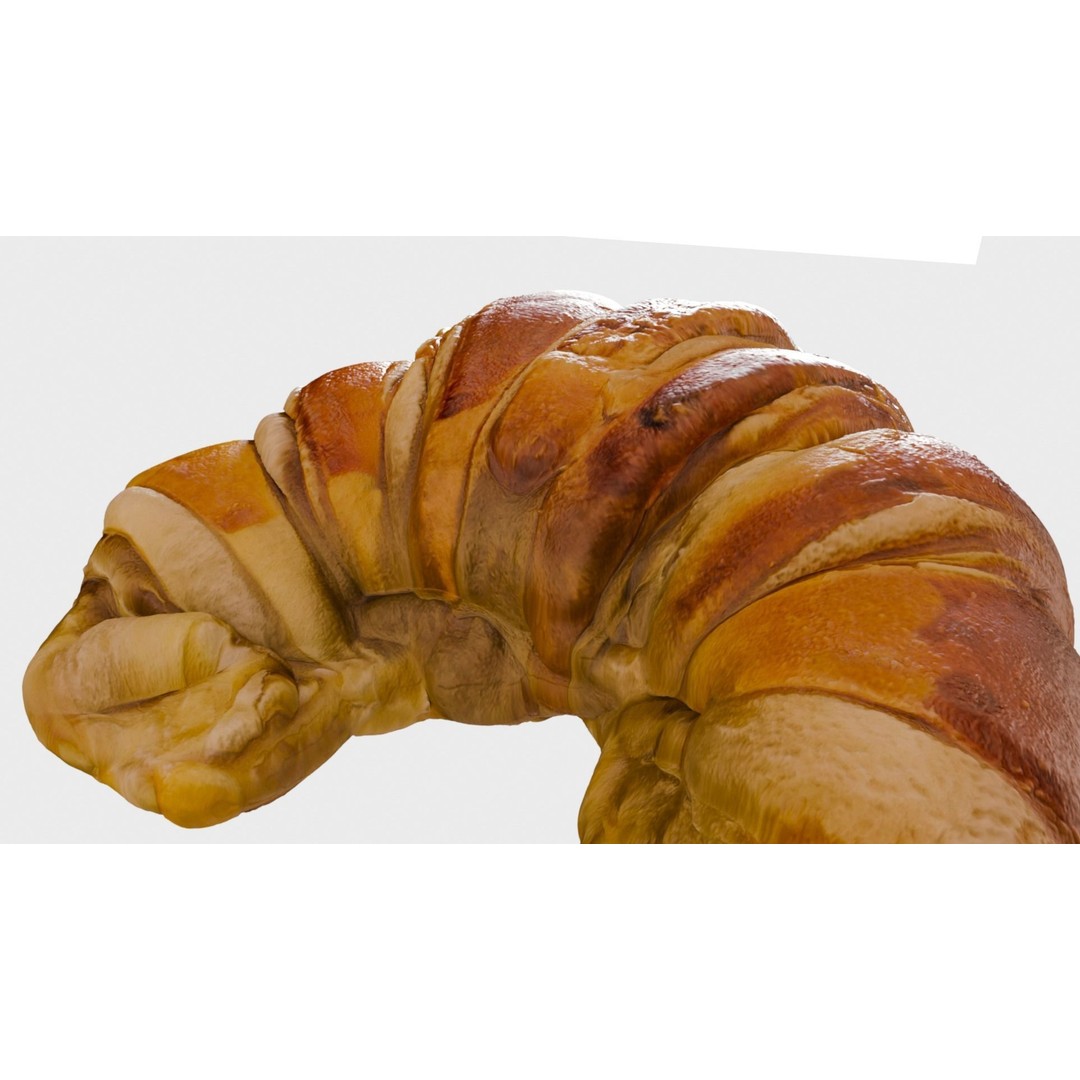 Delicious Croissant 3D Model – Realistic PBR Bakery Asset, FBX - View 12