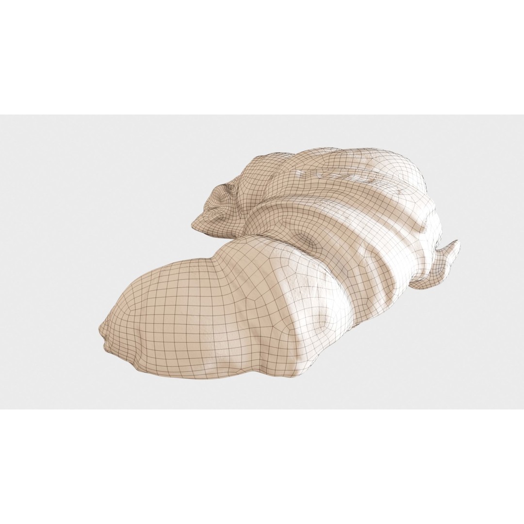 Delicious Croissant 3D Model – Realistic PBR Bakery Asset, FBX - View 17