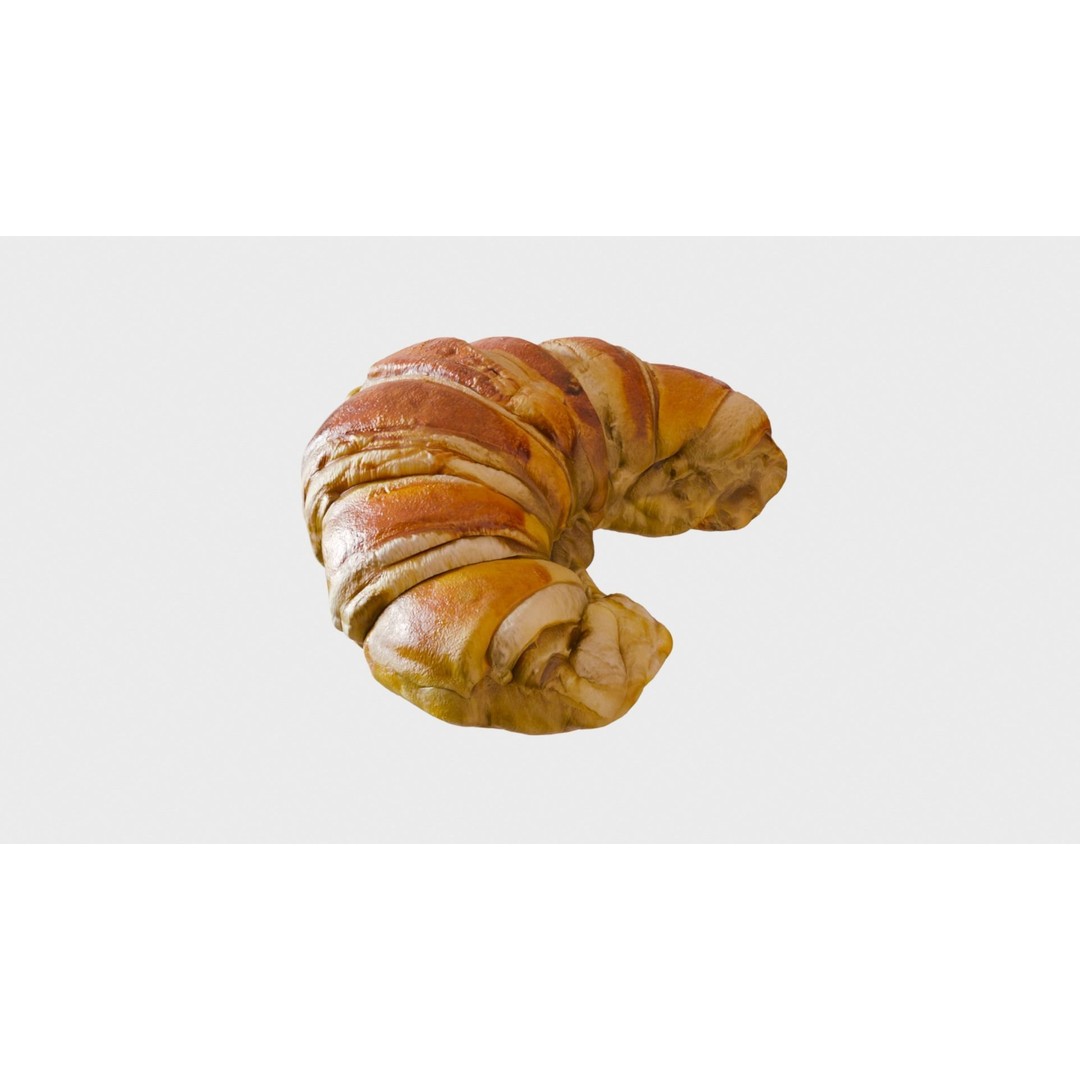 Delicious Croissant 3D Model – Realistic PBR Bakery Asset, FBX - View 3