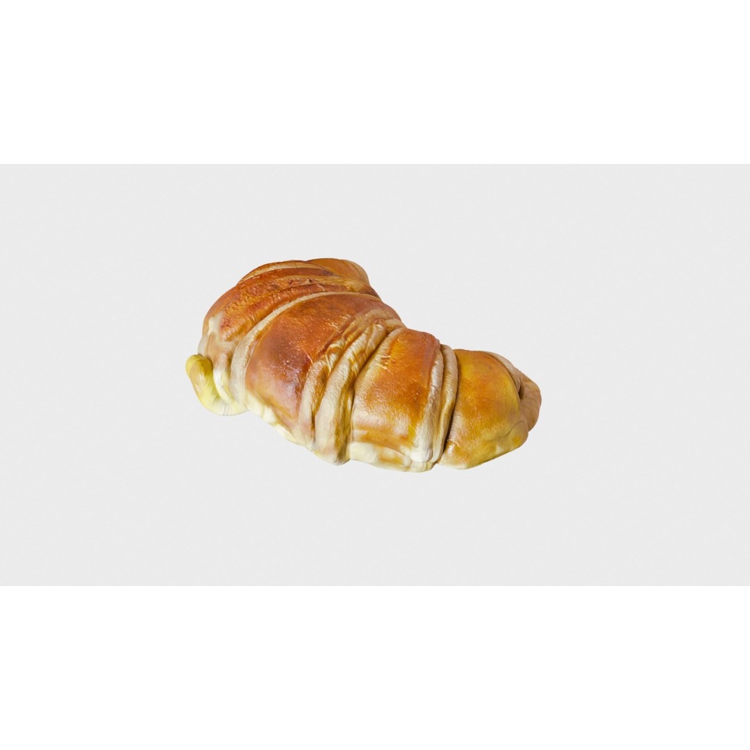 Delicious Croissant 3D Model – Realistic PBR Bakery Asset, FBX - View 4
