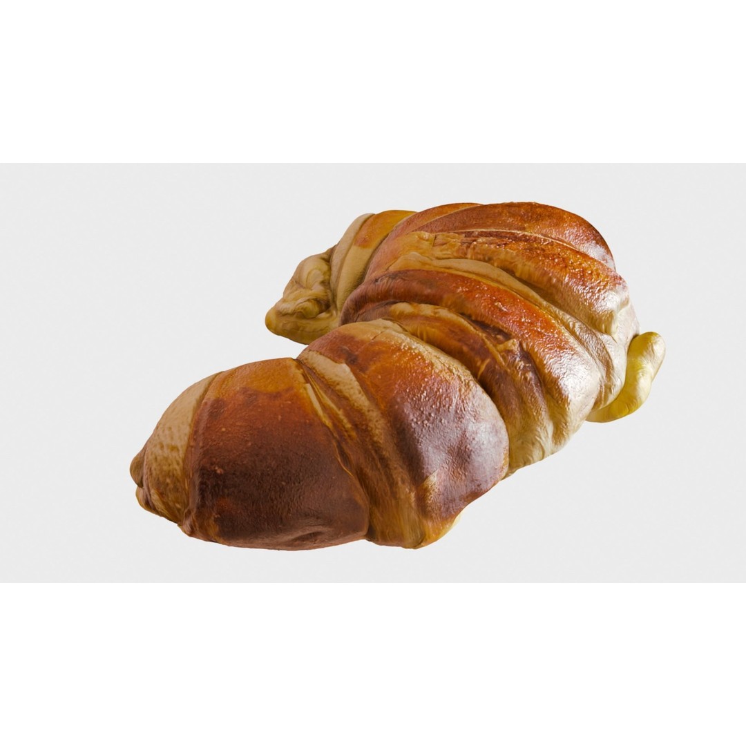 Delicious Croissant 3D Model – Realistic PBR Bakery Asset, FBX - View 6