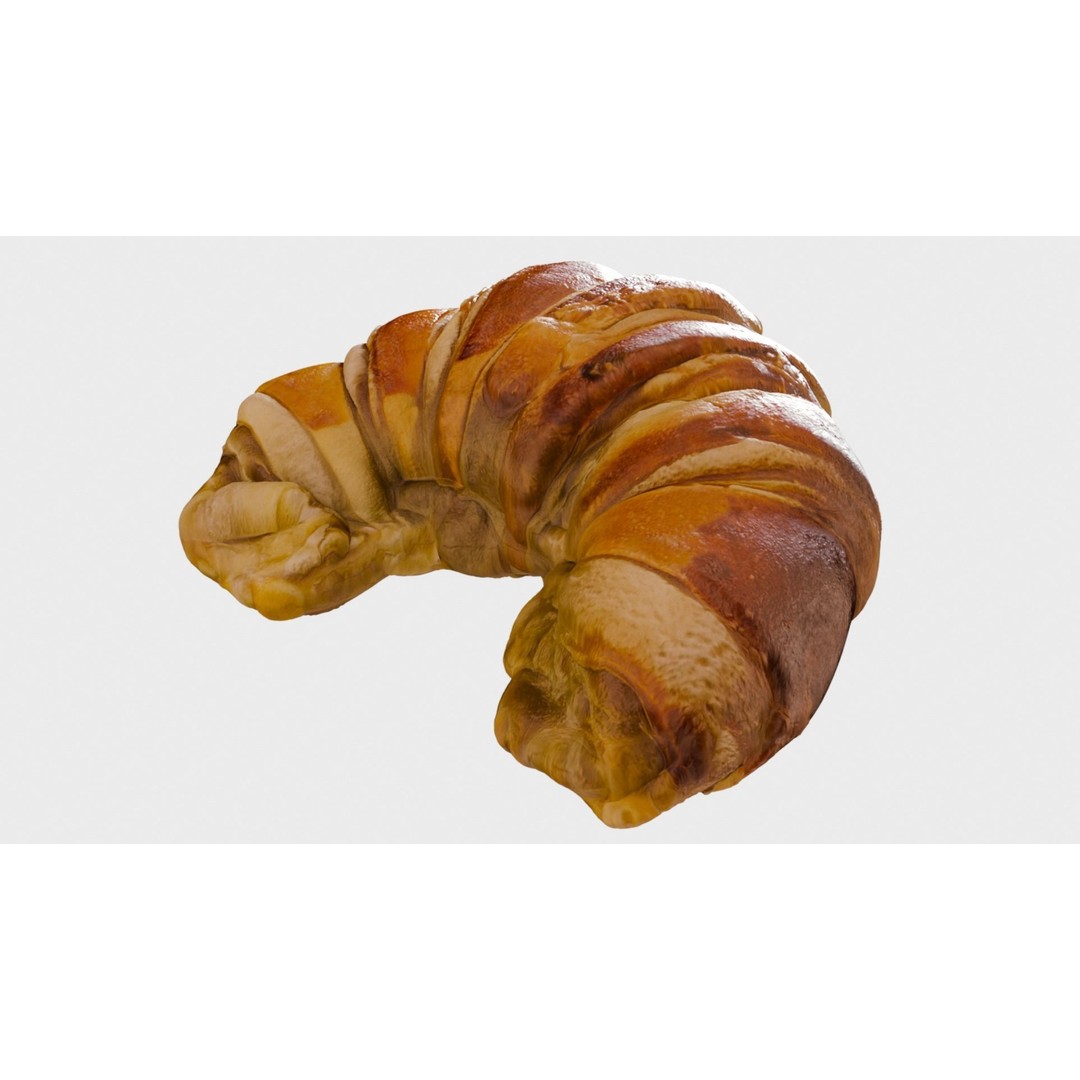 Delicious Croissant 3D Model – Realistic PBR Bakery Asset, FBX - View 7