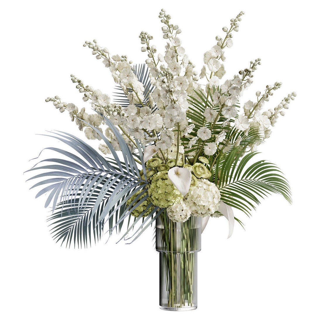 Flower In Vase 3D Model – High Poly PBR Indoor Decor, FBX - View 3