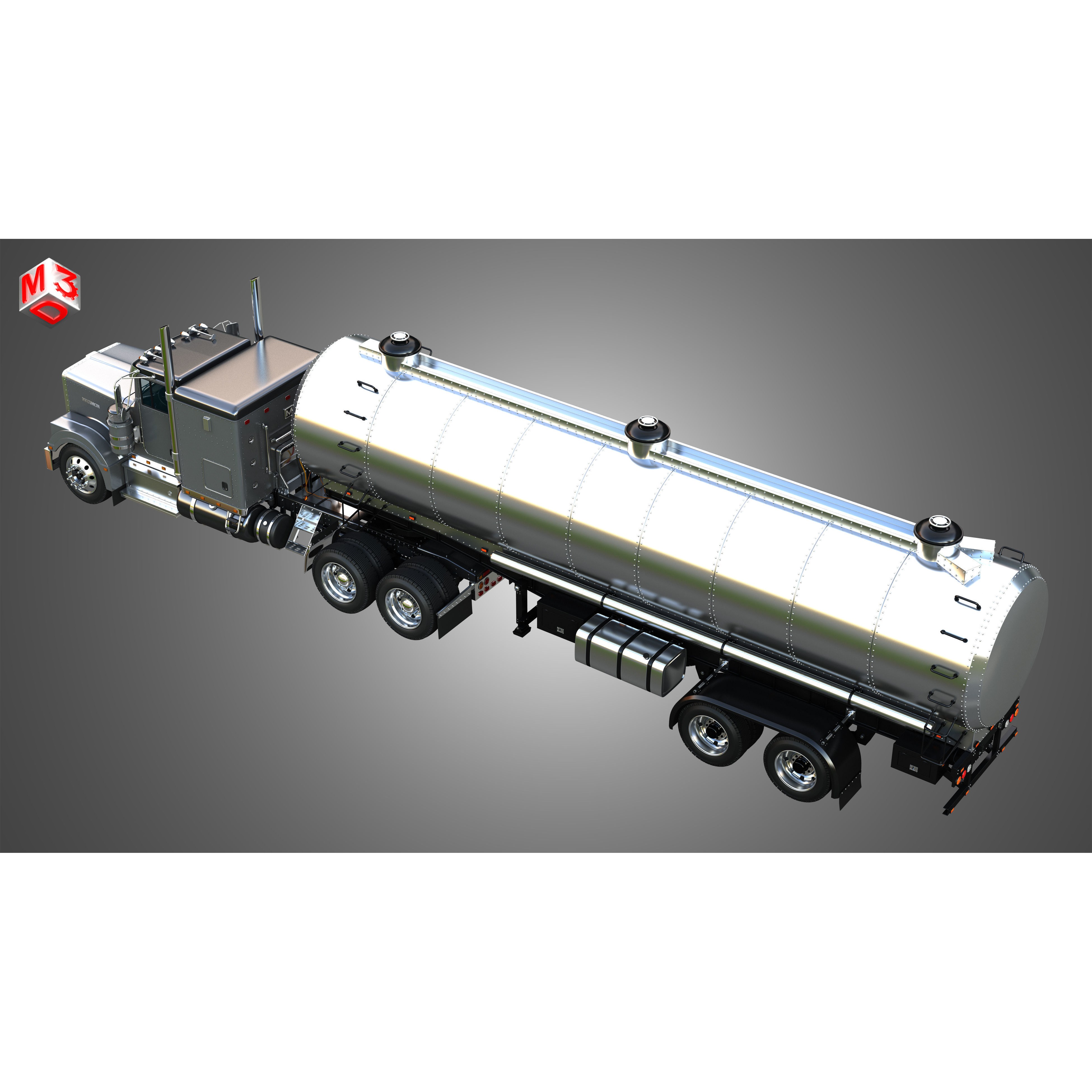 Marmon 57P Truck with Tanker Trailer - High-Detail 3D Model