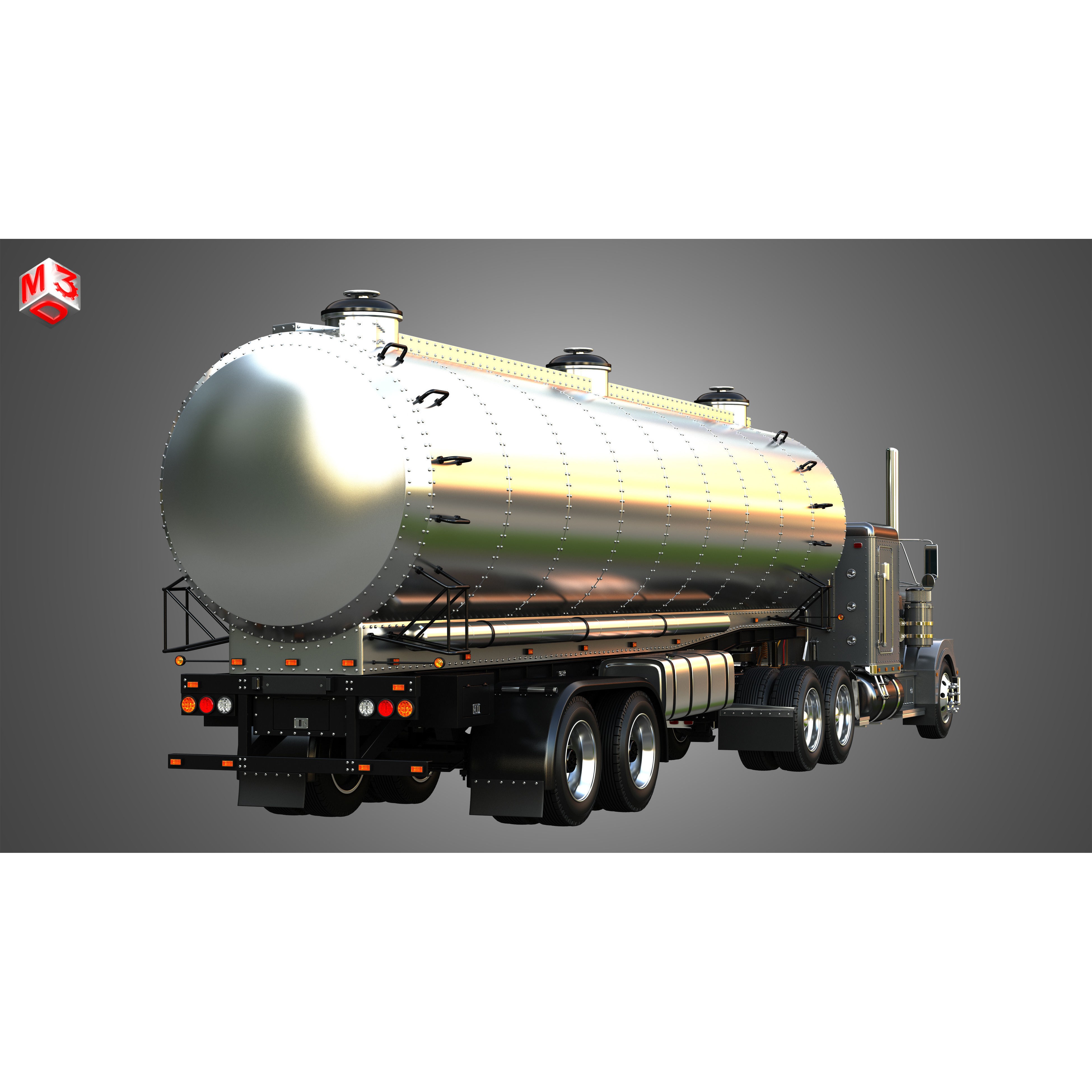 Marmon 57P Truck with Tanker Trailer - High-Detail 3D Model - View 12