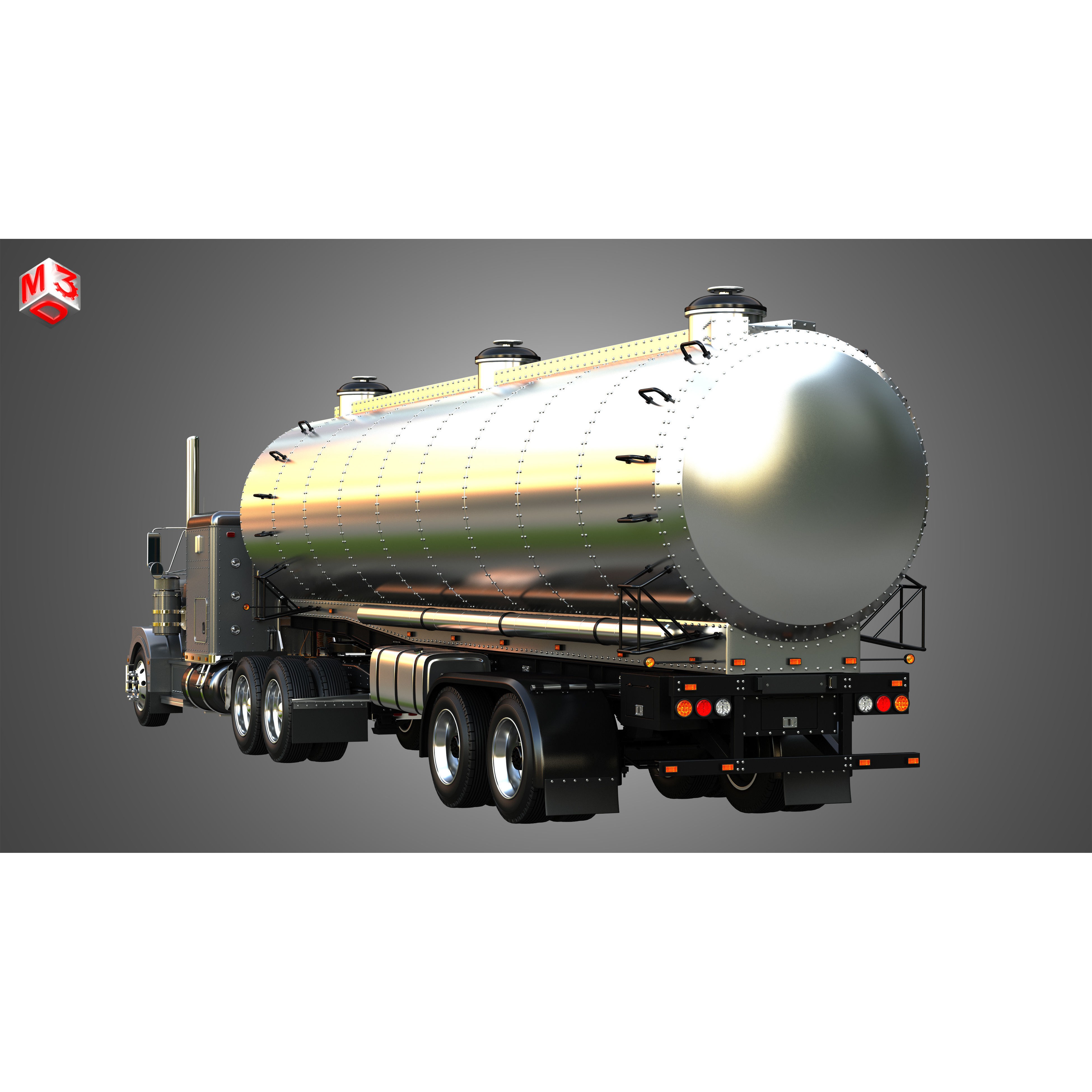 Marmon 57P Truck with Tanker Trailer - High-Detail 3D Model - View 14