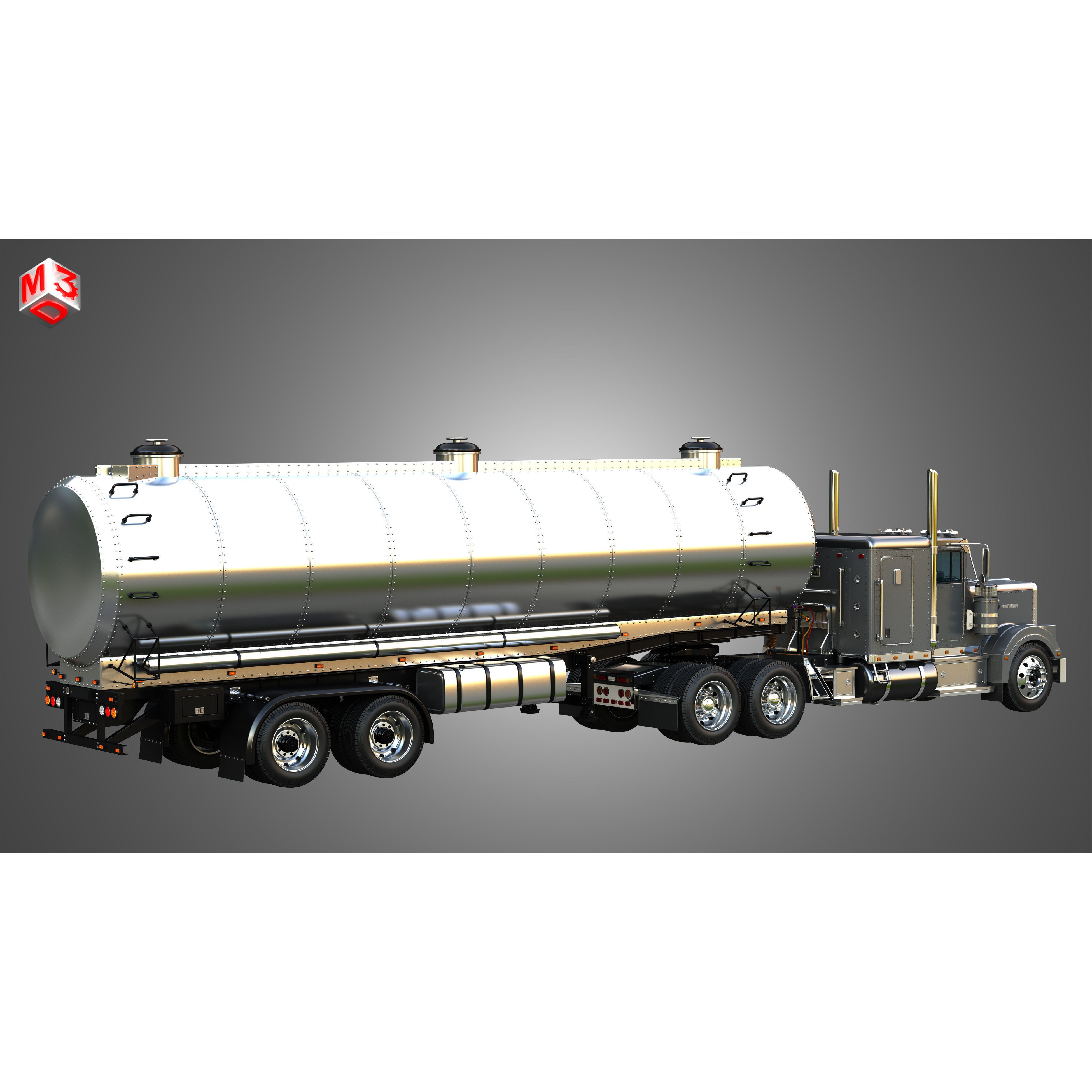 Marmon 57P Truck with Tanker Trailer - High-Detail 3D Model - View 16