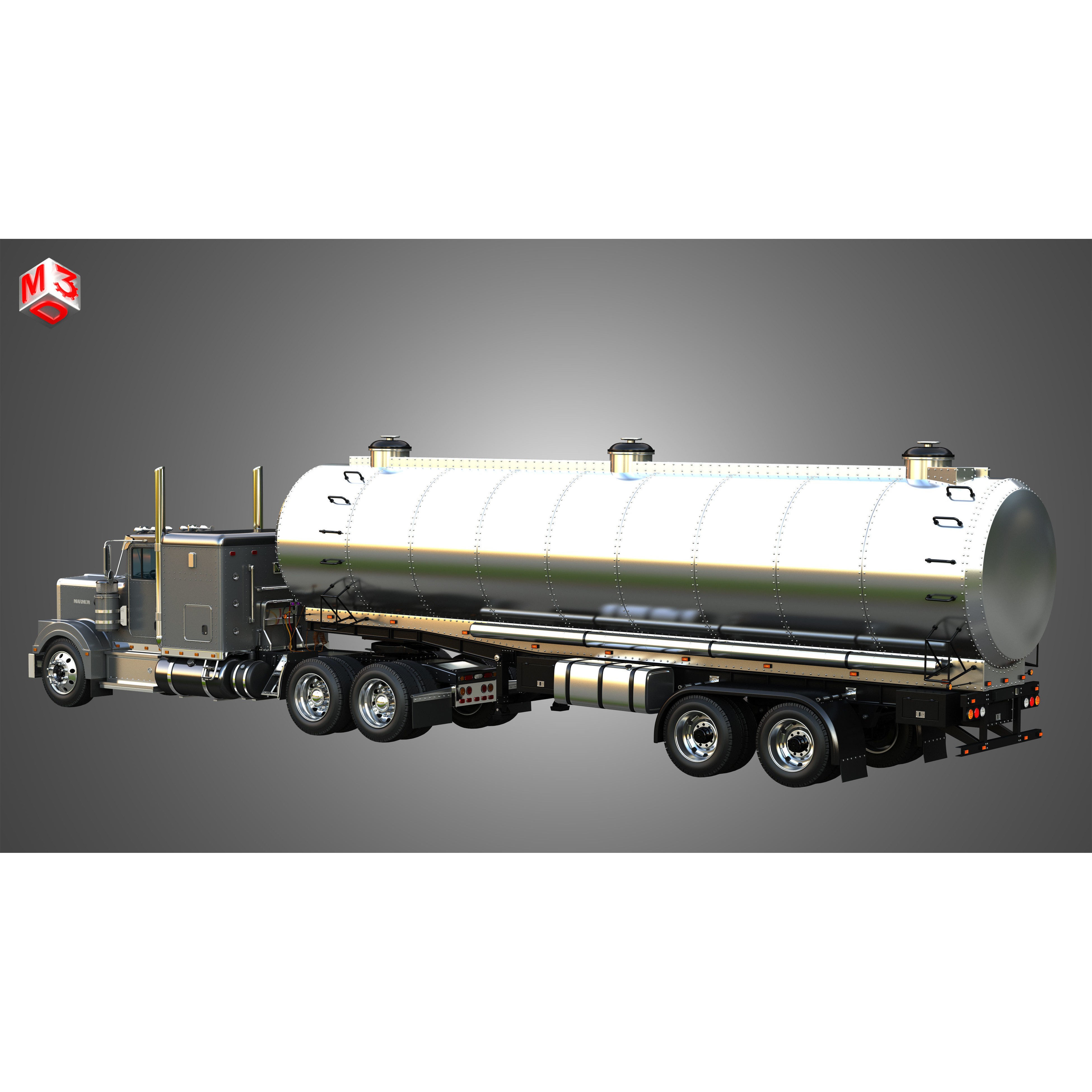 Marmon 57P Truck with Tanker Trailer - High-Detail 3D Model - View 18