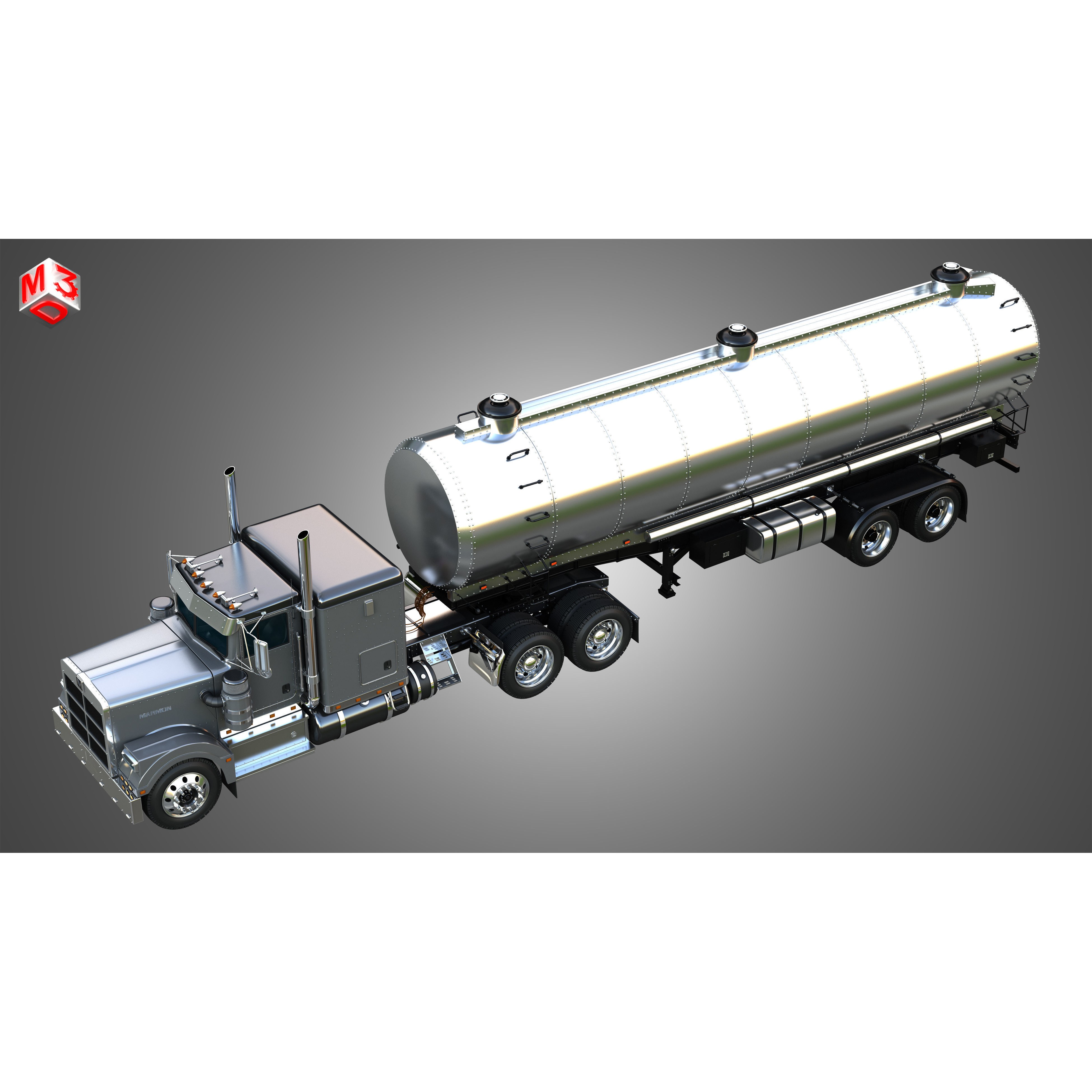 Marmon 57P Truck with Tanker Trailer - High-Detail 3D Model - View 19