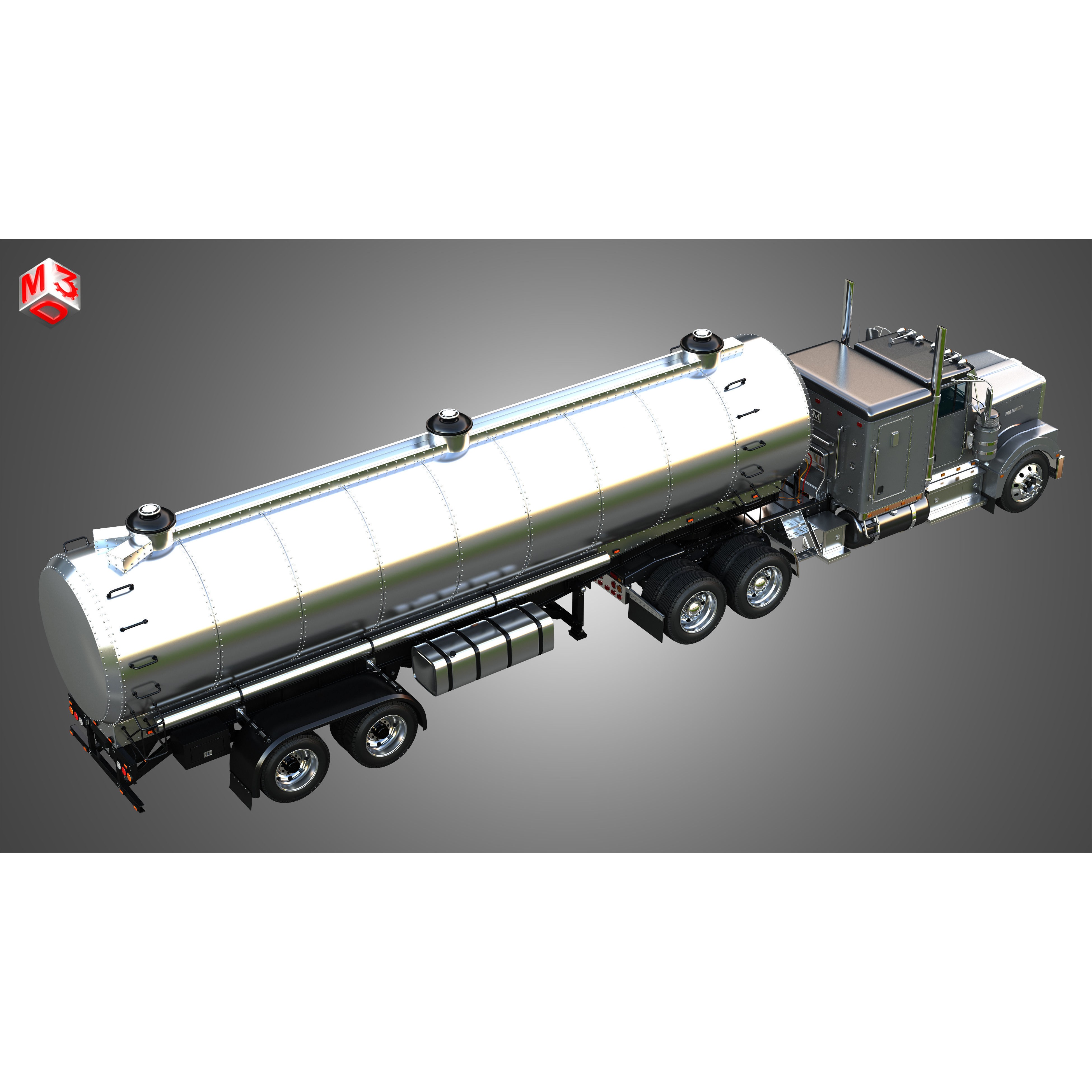 Marmon 57P Truck with Tanker Trailer - High-Detail 3D Model - View 20
