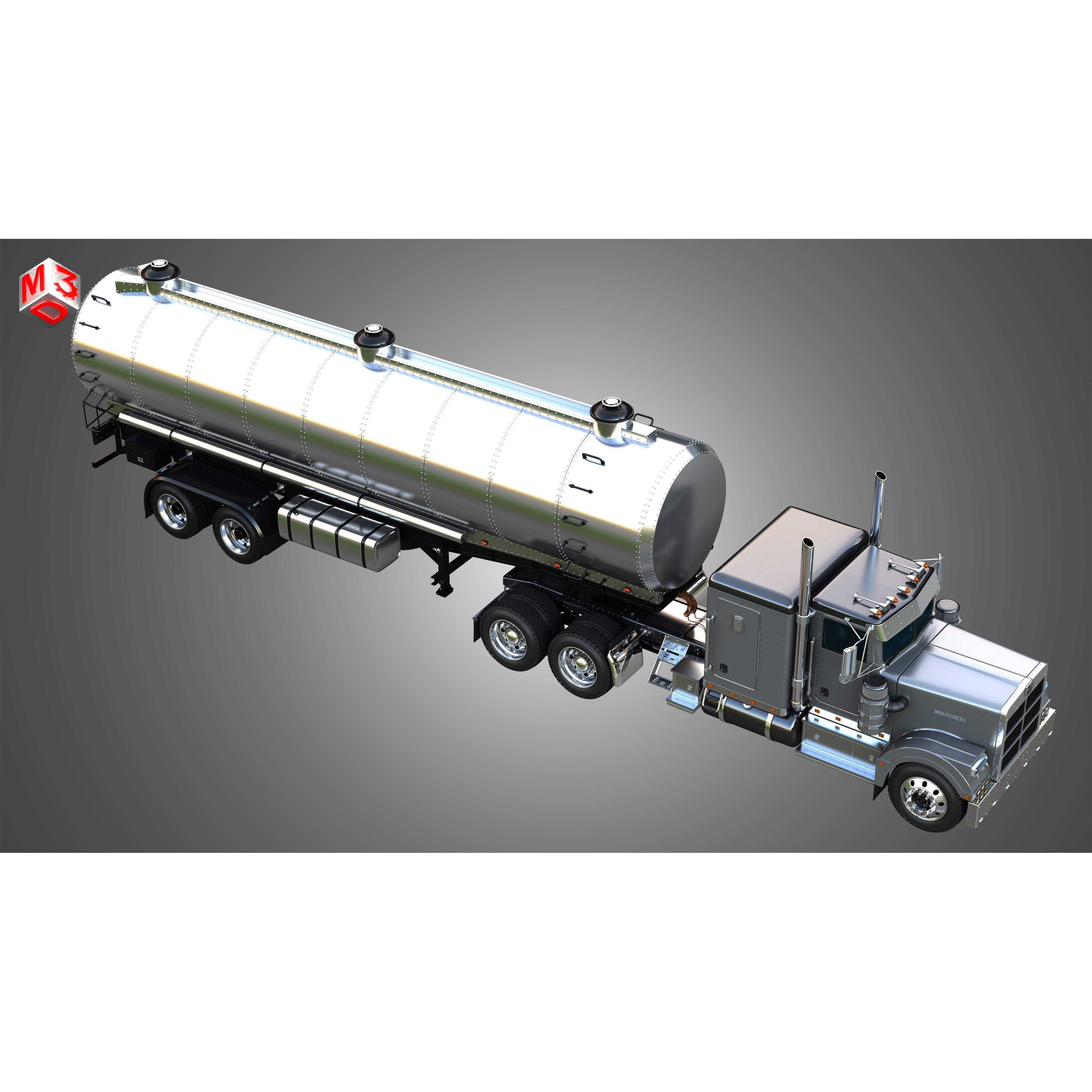 Marmon 57P Truck with Tanker Trailer - High-Detail 3D Model - View 21