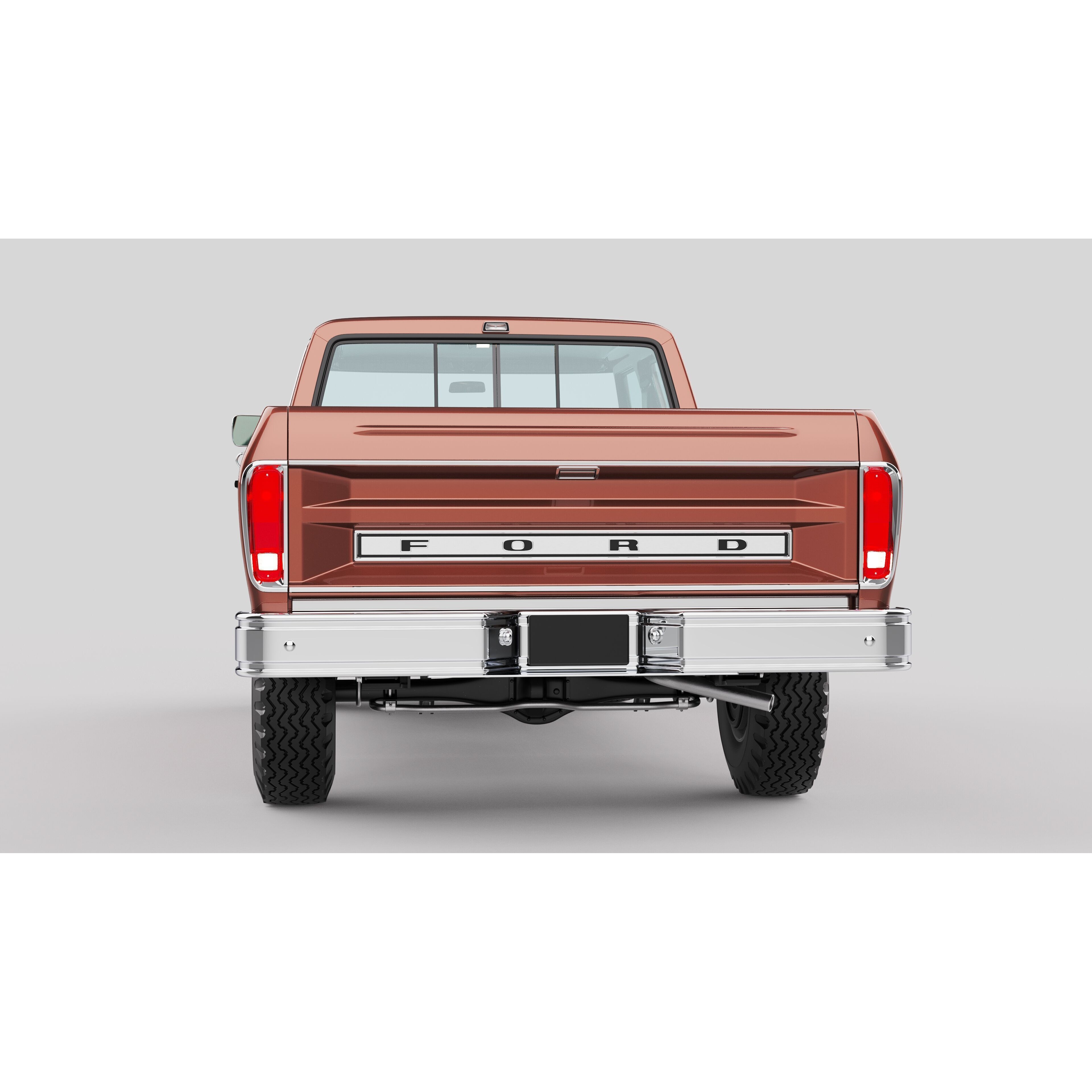 Pickup F250 Super Cab 1973-1978 - Game-Ready 3D Model - View 13