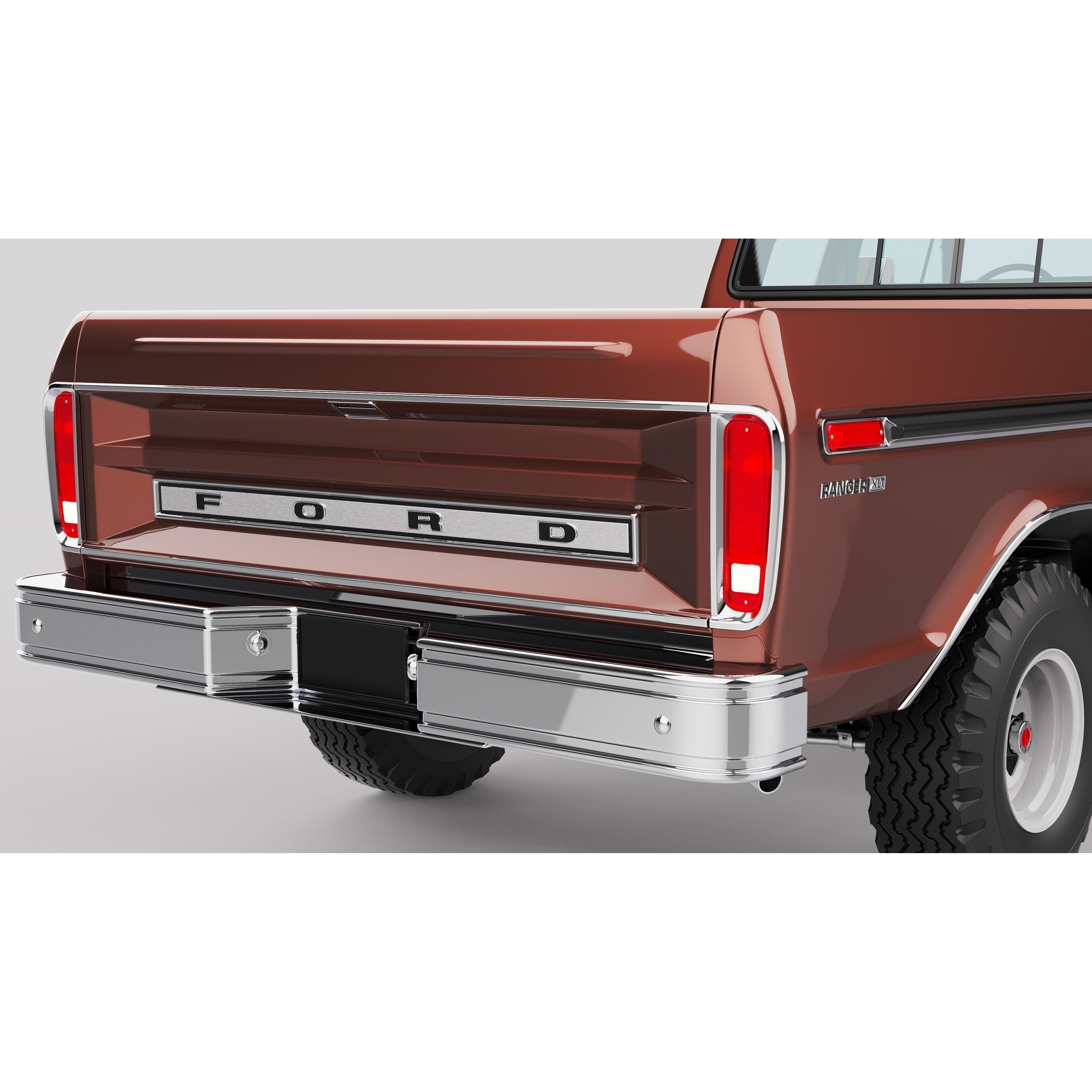 Pickup F250 Super Cab 1973-1978 - Game-Ready 3D Model - View 17
